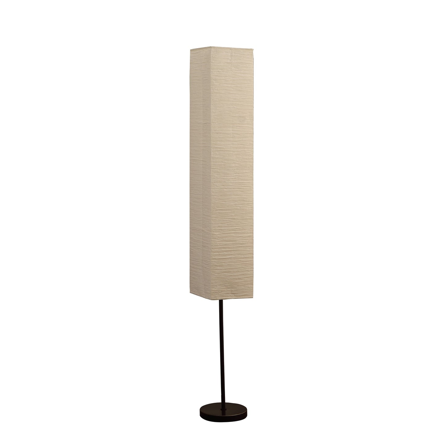 Floor Lamp With Linear Metal Base And Column Shade Black