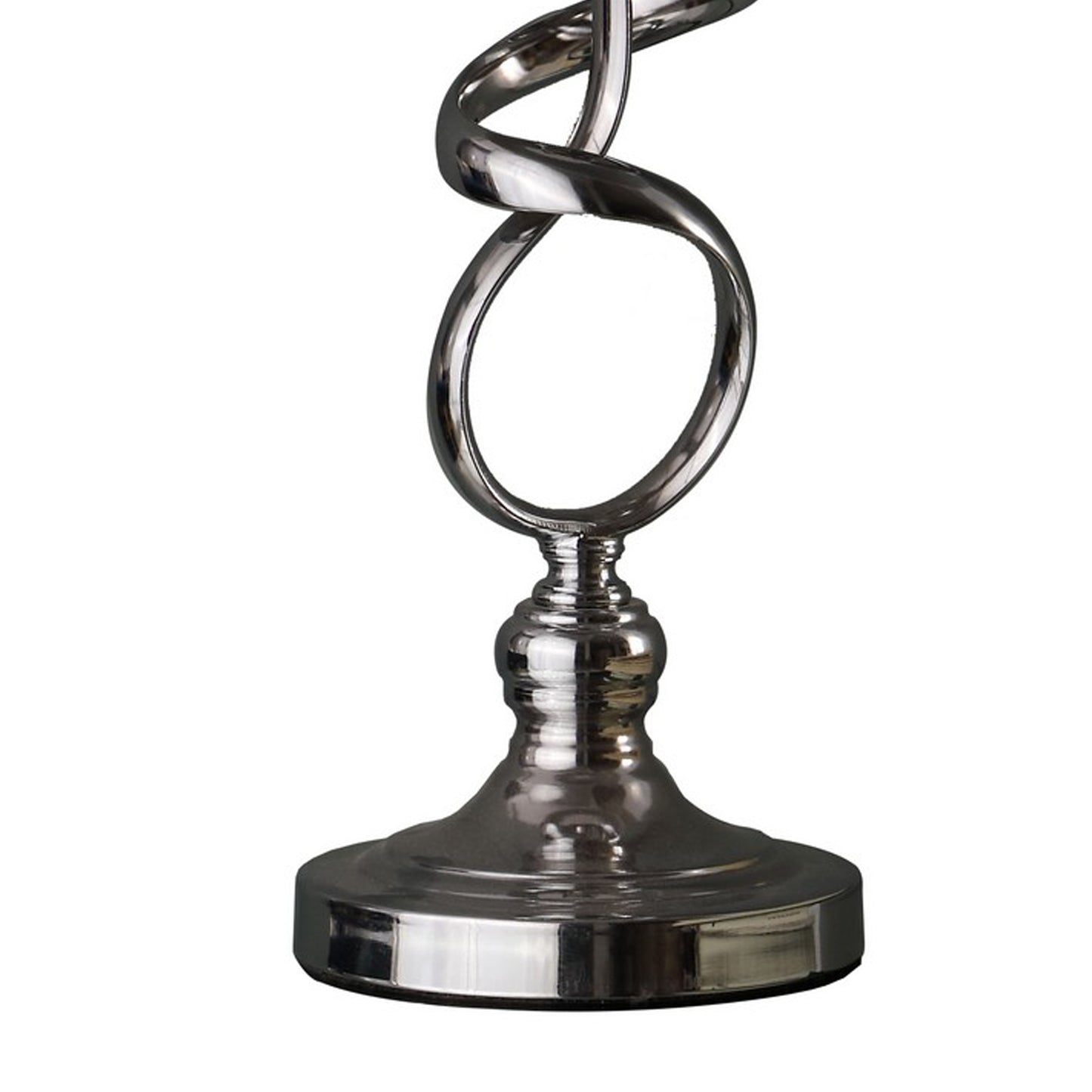 Table Lamp with Curved Abstract Metal Base Silver