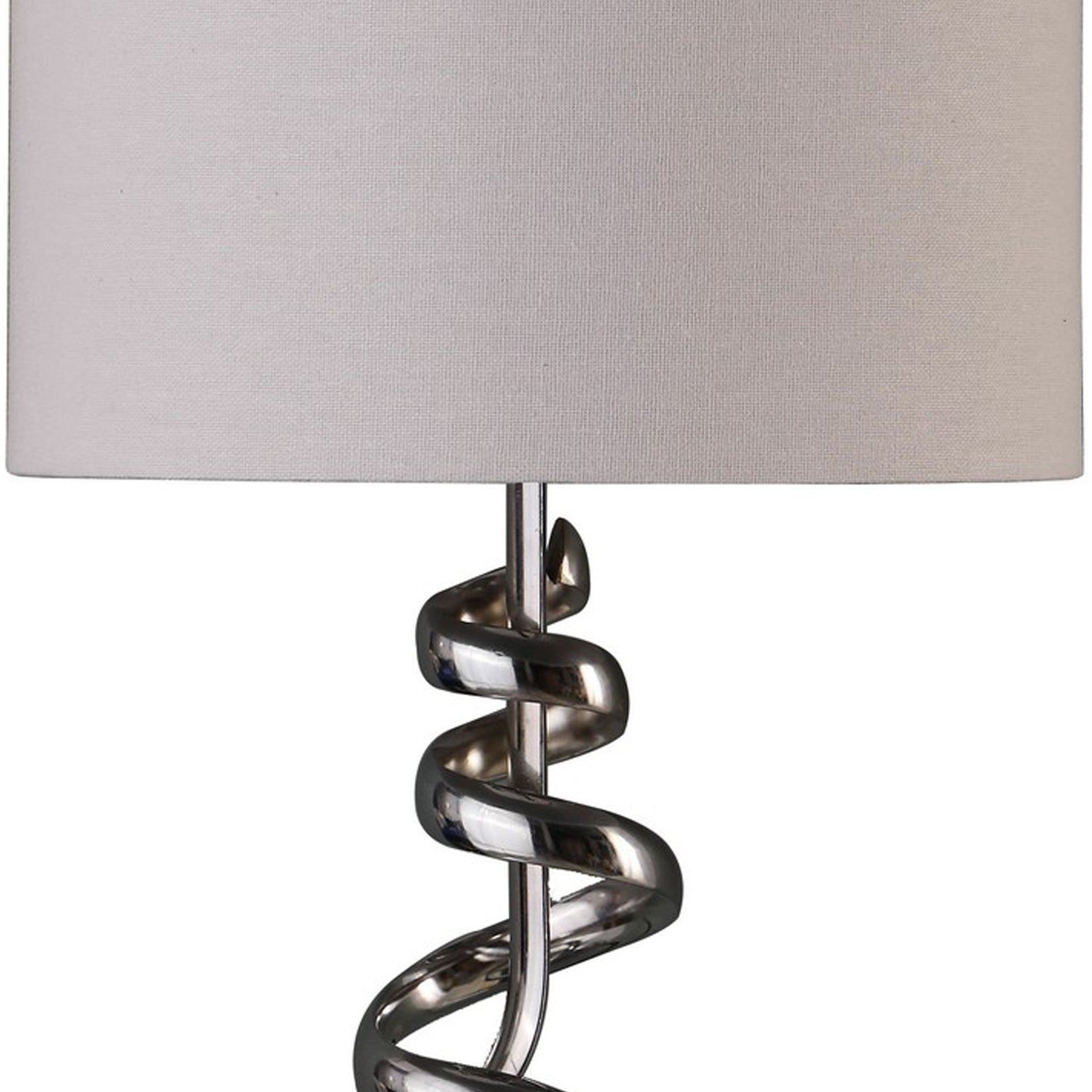 Table Lamp with Curved Abstract Metal Base Silver