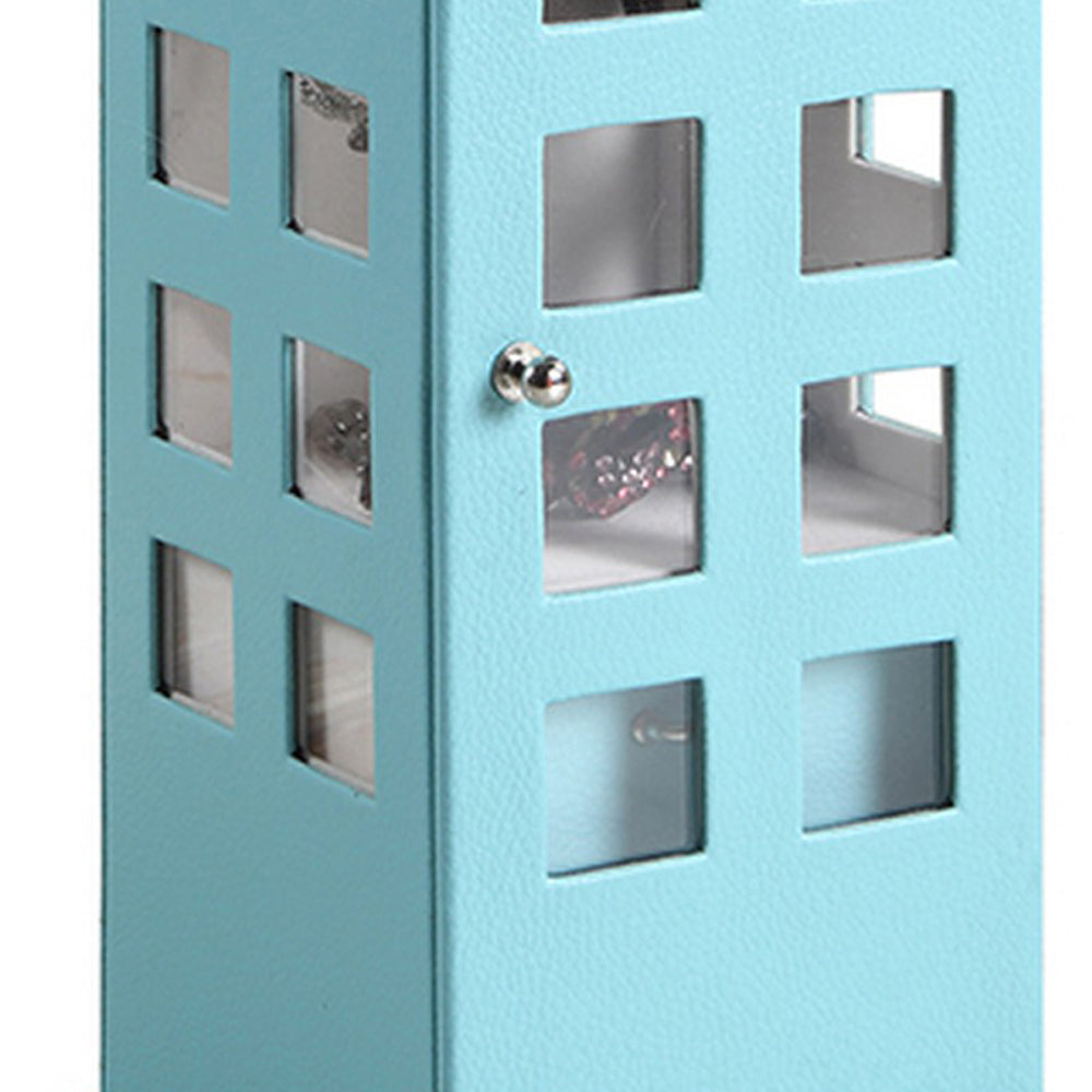 Telephone Booth Jewelry Box with 2 Drawers Light Blue
