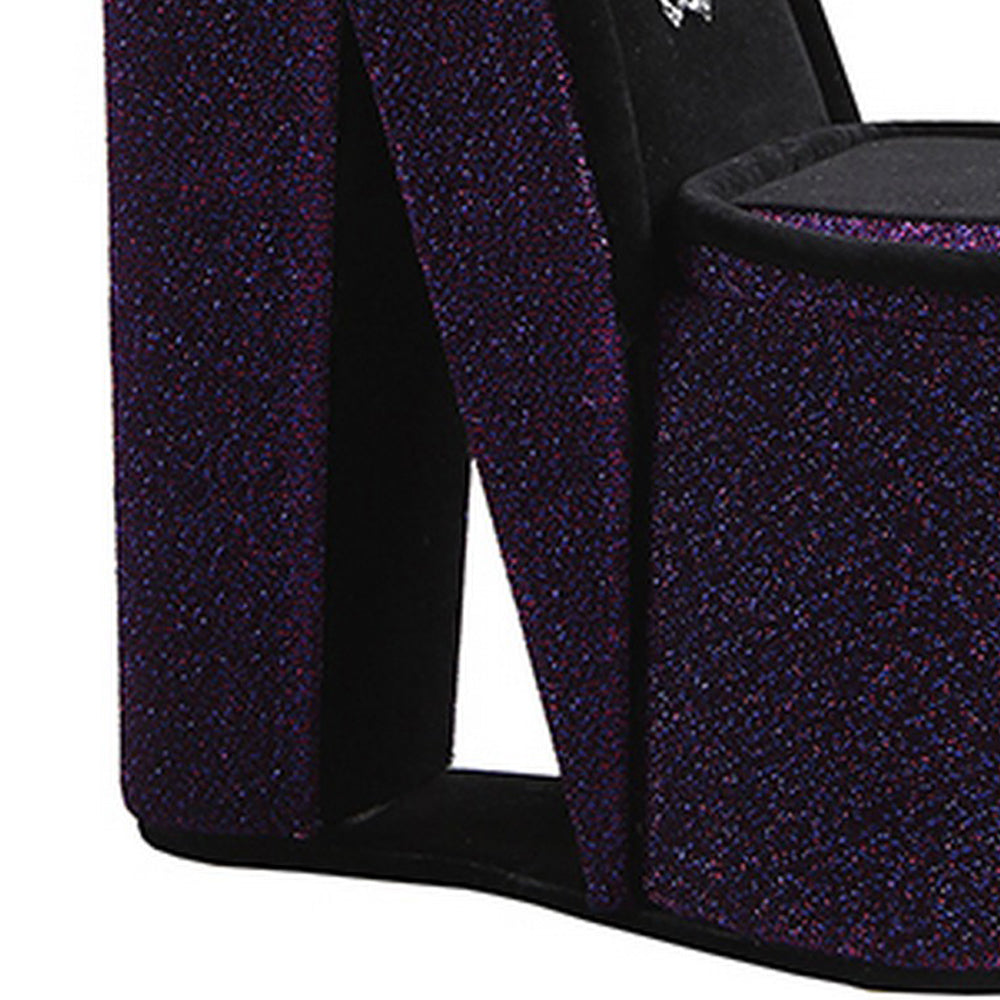 High Heel Shoe Jewelry Box With 3 Hooks And Storage Purple