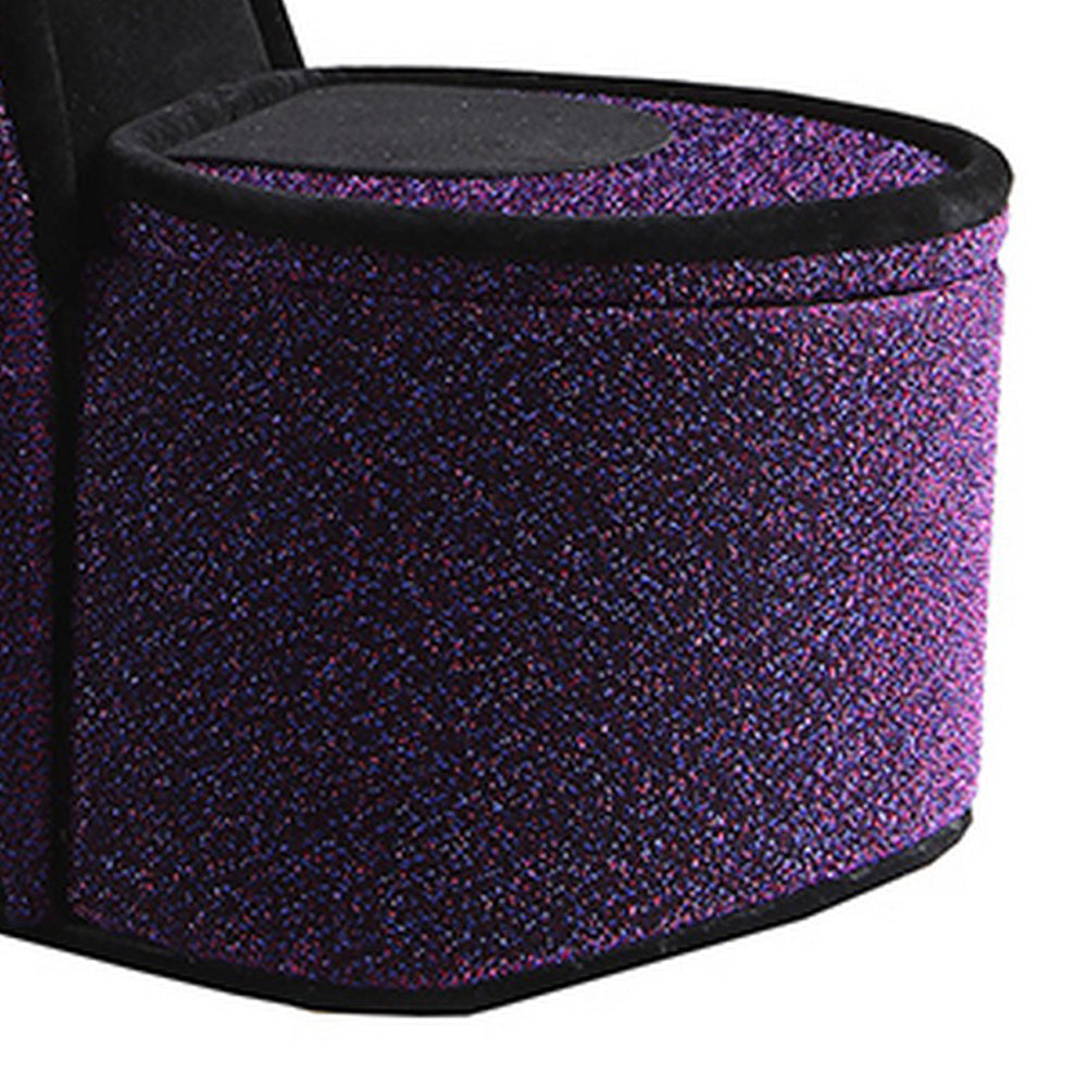 High Heel Shoe Jewelry Box With 3 Hooks And Storage Purple
