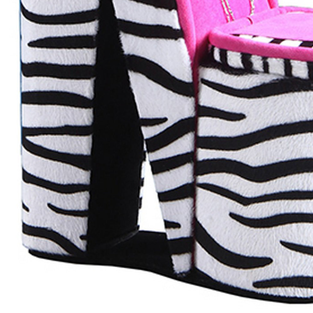 High Heel Zebra Shoe Jewelry Box With 3 Hooks Multicolor