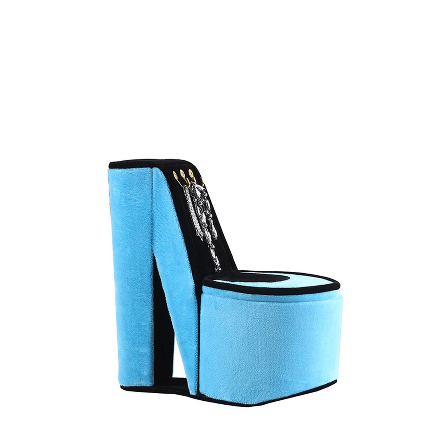 High Heel Shoe Jewelry Box With 3 Hooks And Storage Turquoise