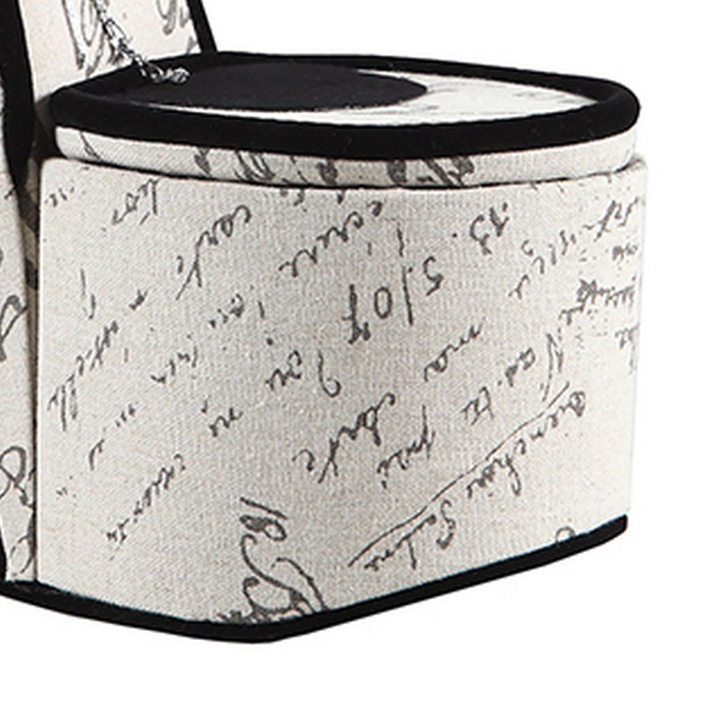 High Heel Script Shoe Jewelry Box With 3 Hooks Beige And Black