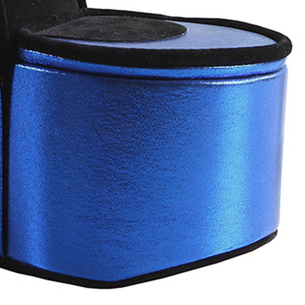 High Heel Shoe Jewelry Box With 3 Hooks And Storage Blue