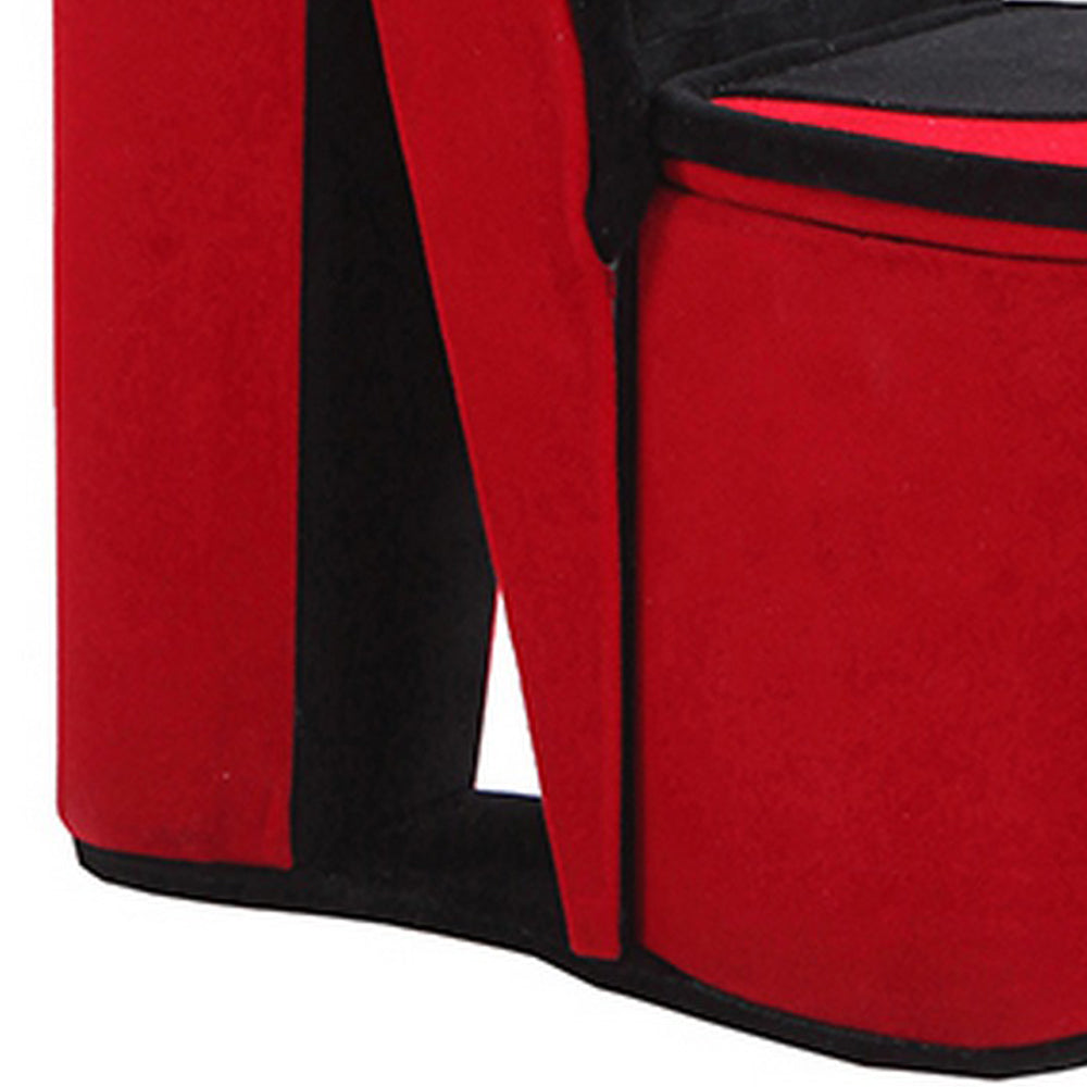 High Heel Shoe Jewelry Box With 2 Hooks And Storage Red