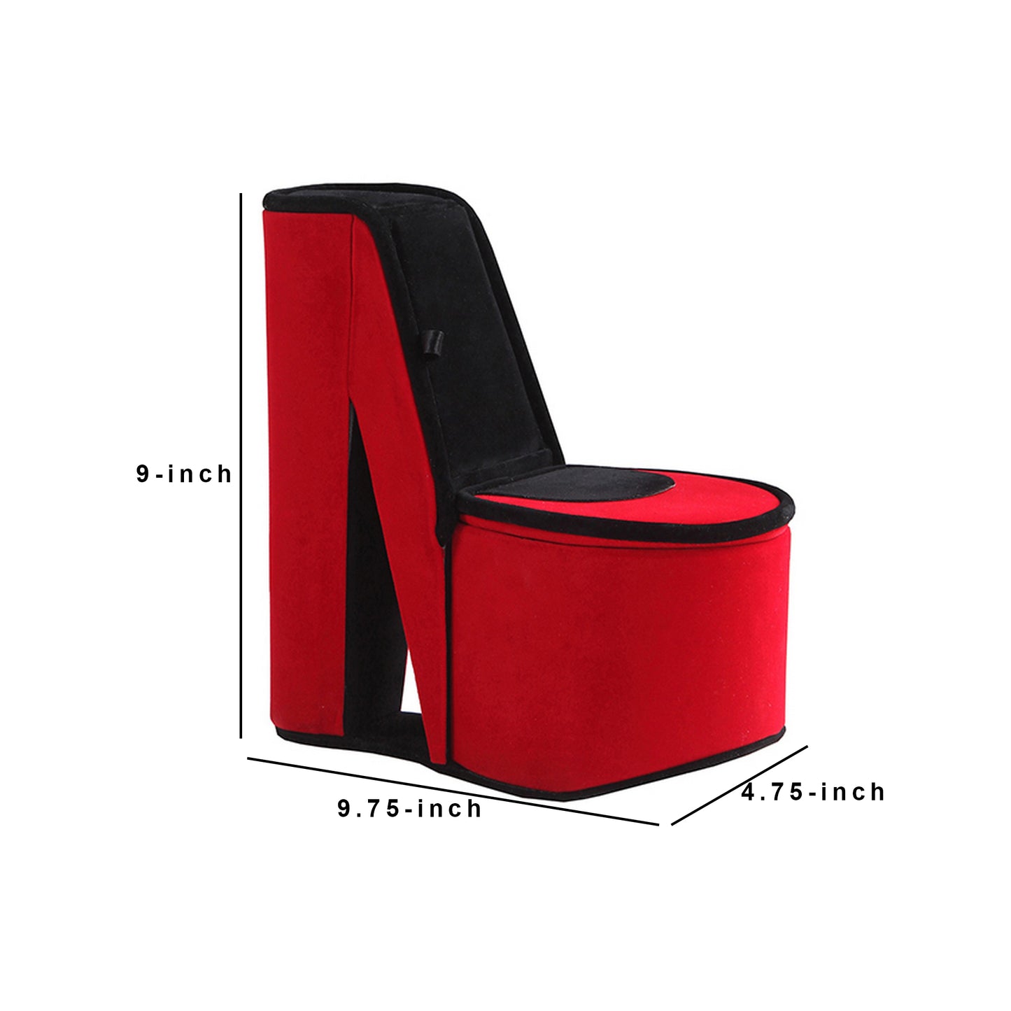 High Heel Shoe Jewelry Box With 2 Hooks And Storage Red