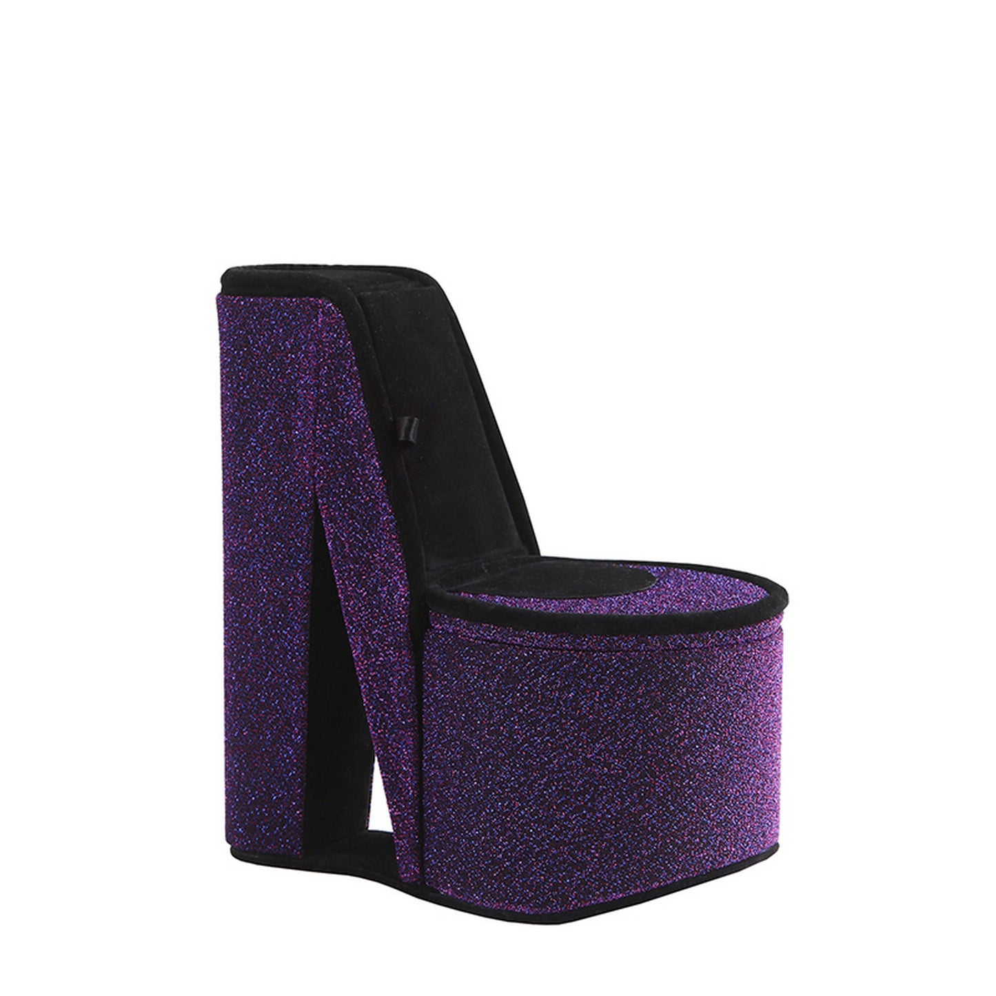 High Heel Shoe Jewelry Box With 2 Hooks And Storage Purple