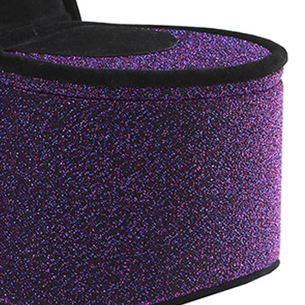 High Heel Shoe Jewelry Box With 2 Hooks And Storage Purple