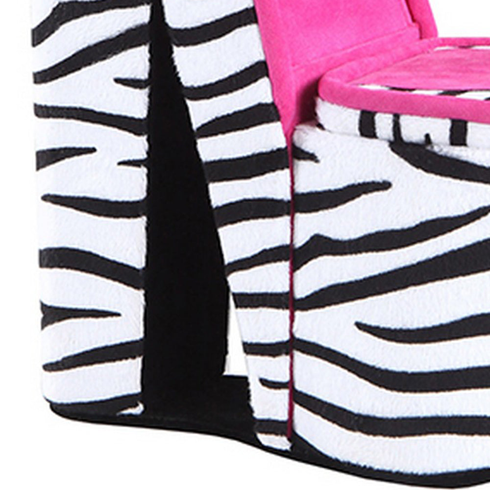 High Heel Zebra Shoe Jewelry Box With 2 Hooks Multicolor