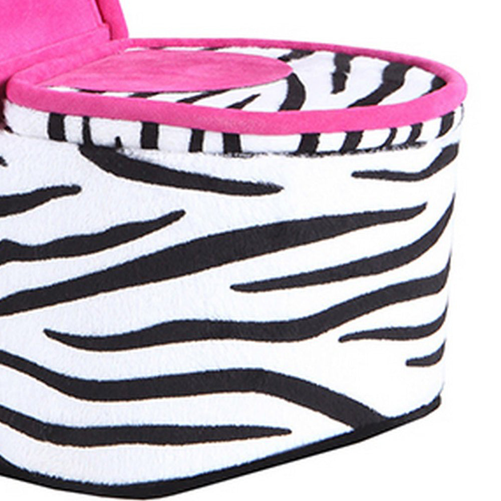 High Heel Zebra Shoe Jewelry Box With 2 Hooks Multicolor