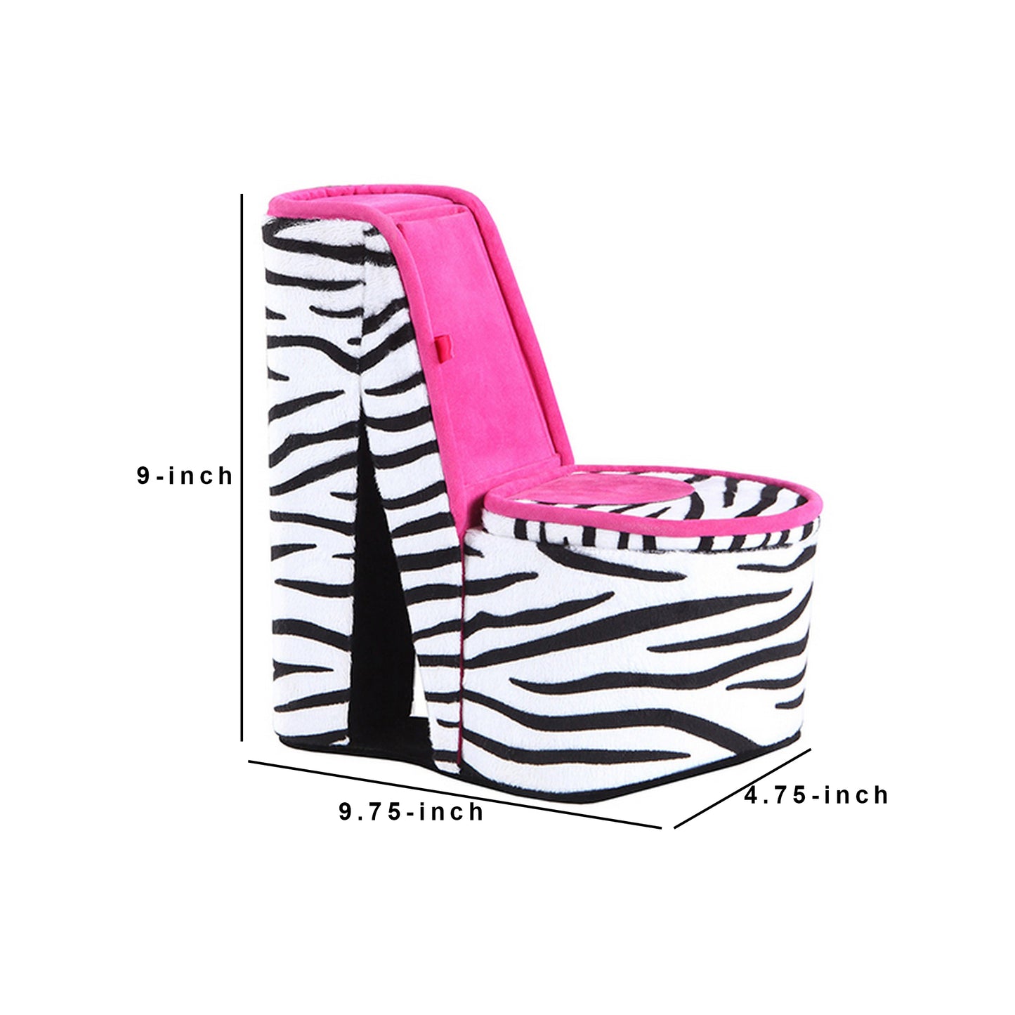 High Heel Zebra Shoe Jewelry Box With 2 Hooks Multicolor