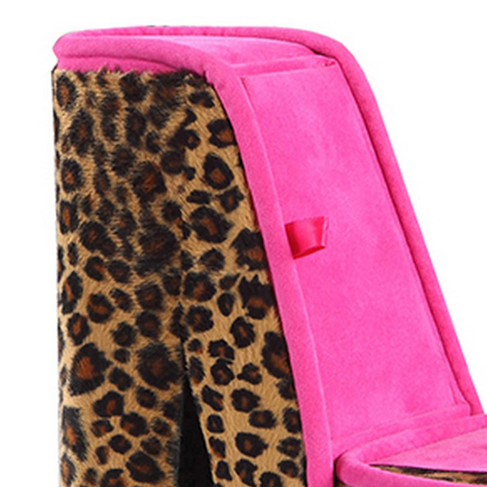 High Heel Cheetah Shoe Jewelry Box With 2 Hooks Multicolor