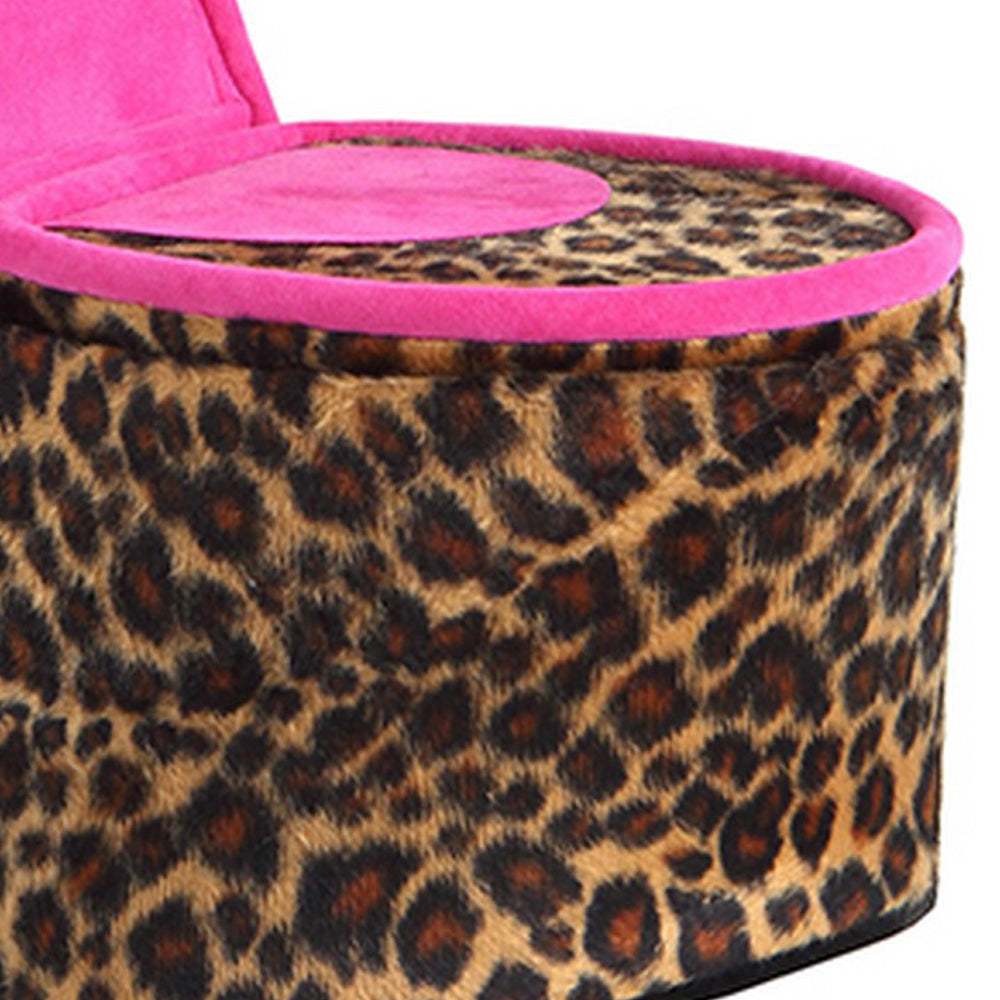 High Heel Cheetah Shoe Jewelry Box With 2 Hooks Multicolor
