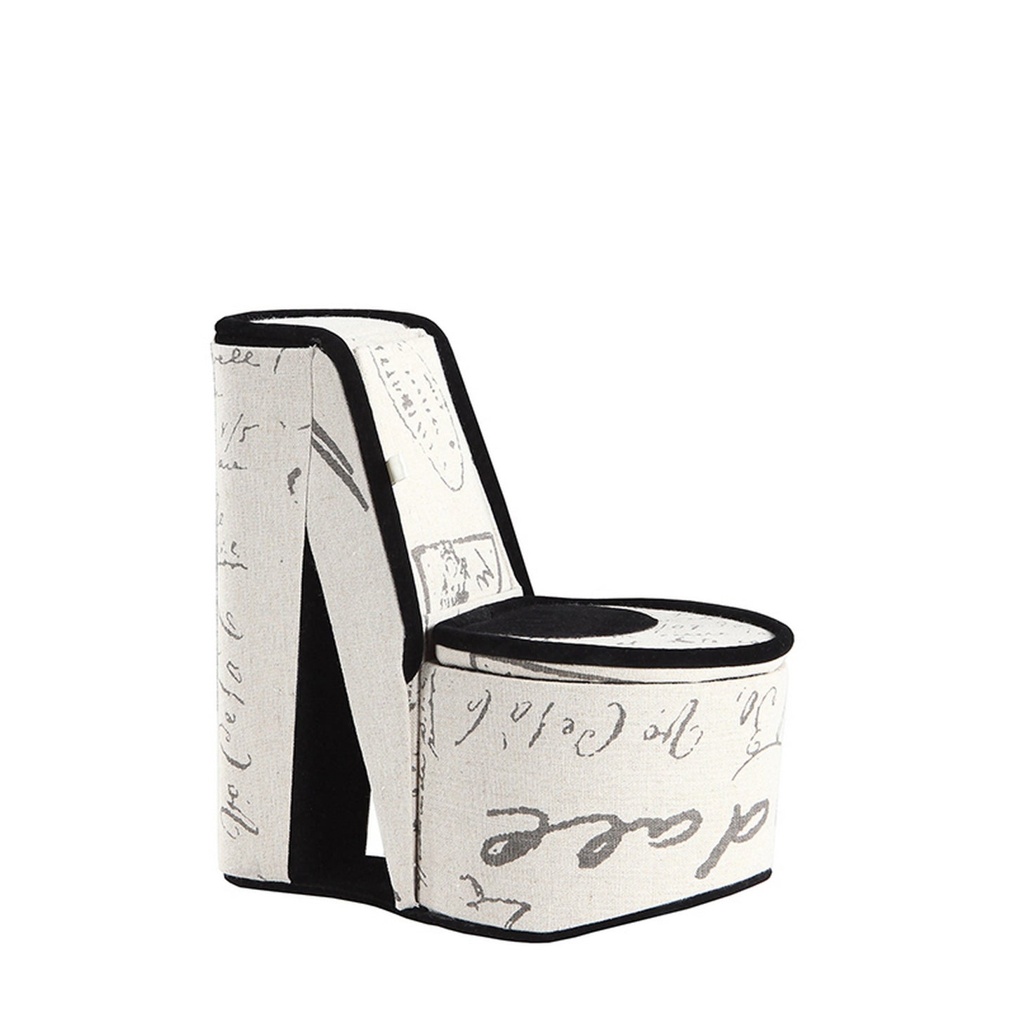 High Heel Script Shoe Jewelry Box With 2 Hooks Beige And Black