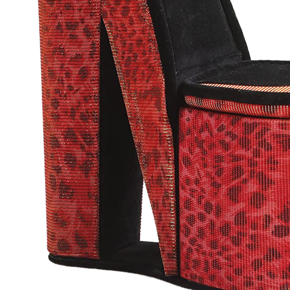 High Heel Leopard Shoe Jewelry Box With 2 Hooks Red