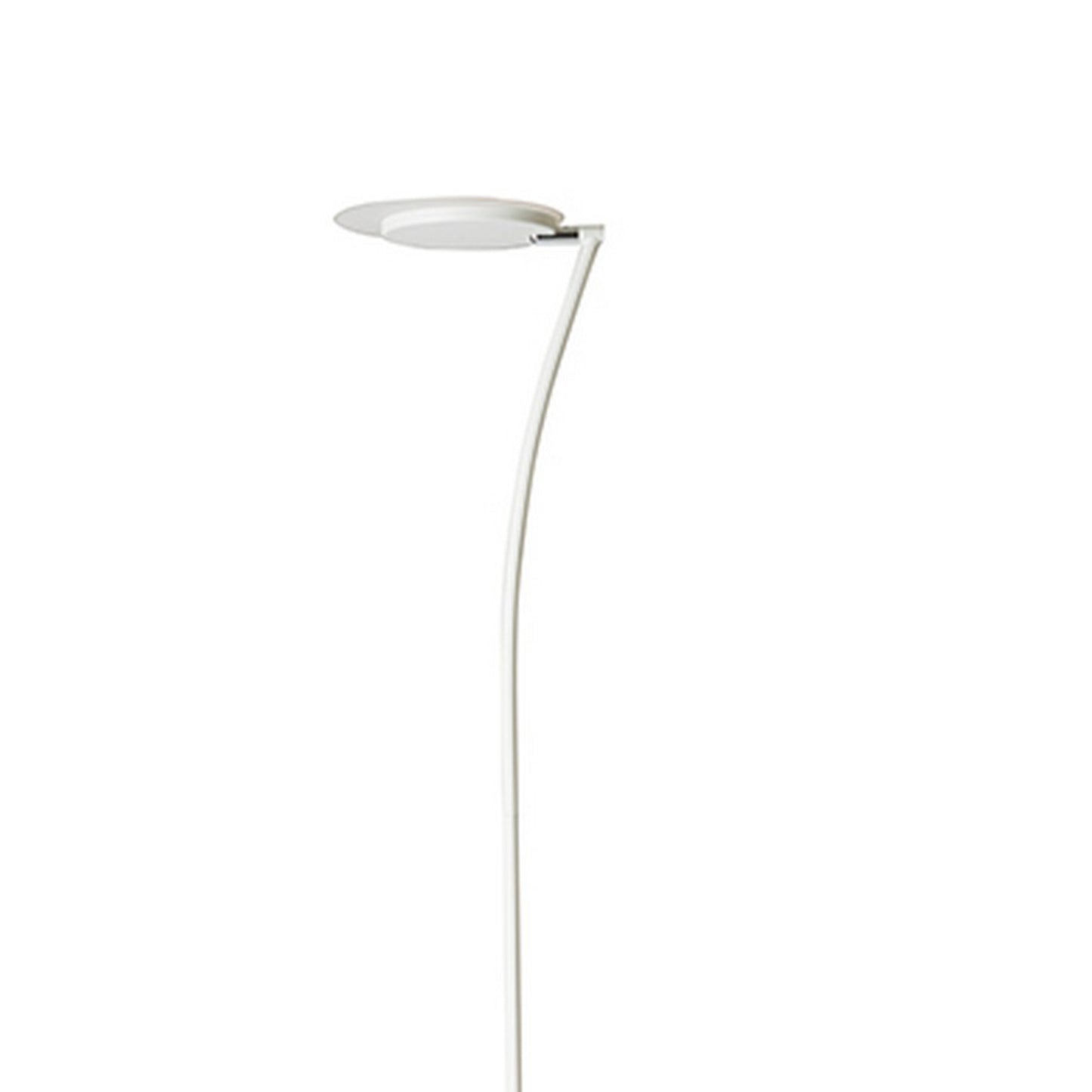 Torchiere Floor Lamp With Adjustable Plate Shade And Sleek Body White