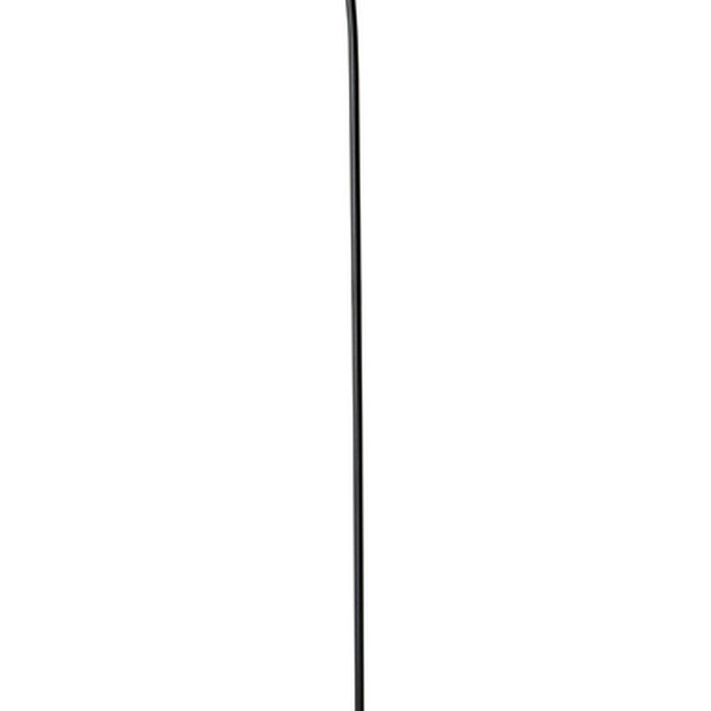 Torchiere Floor Lamp With Adjustable Disk Shade And Sleek Body Black