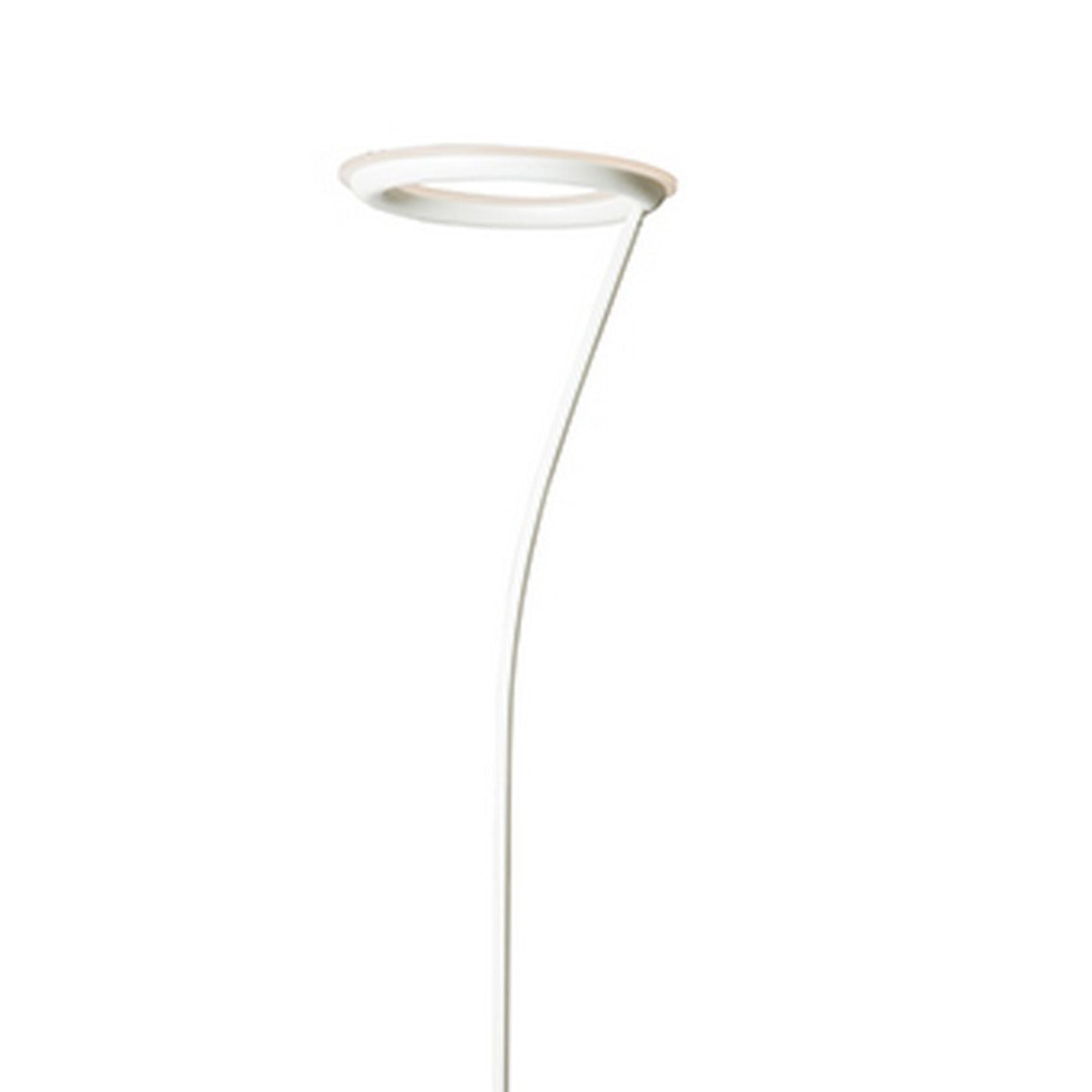 Torchiere Floor Lamp With Adjustable Disk Shade And Sleek Body White