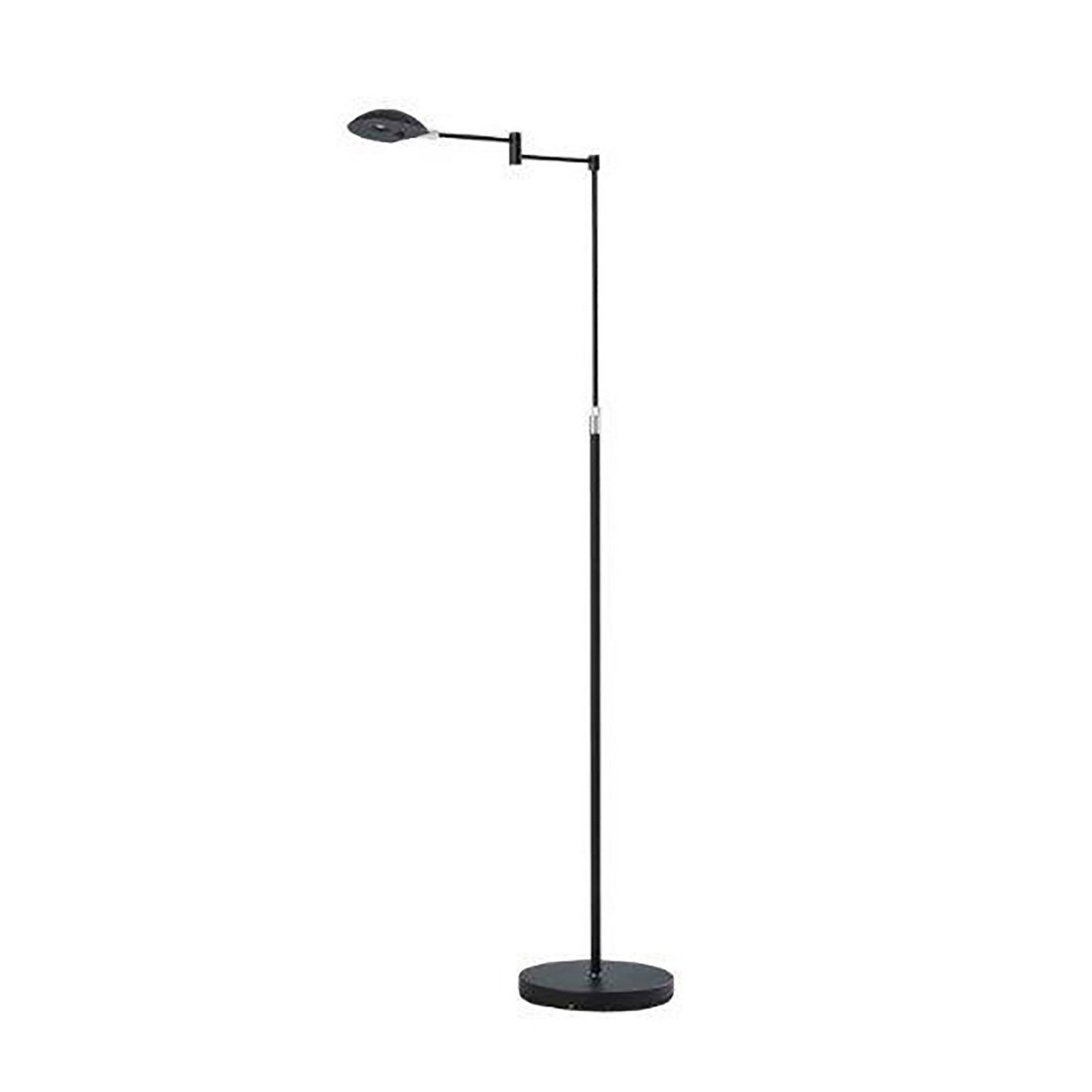 Floor Lamp With Adjustable Swing Arm And Height Black