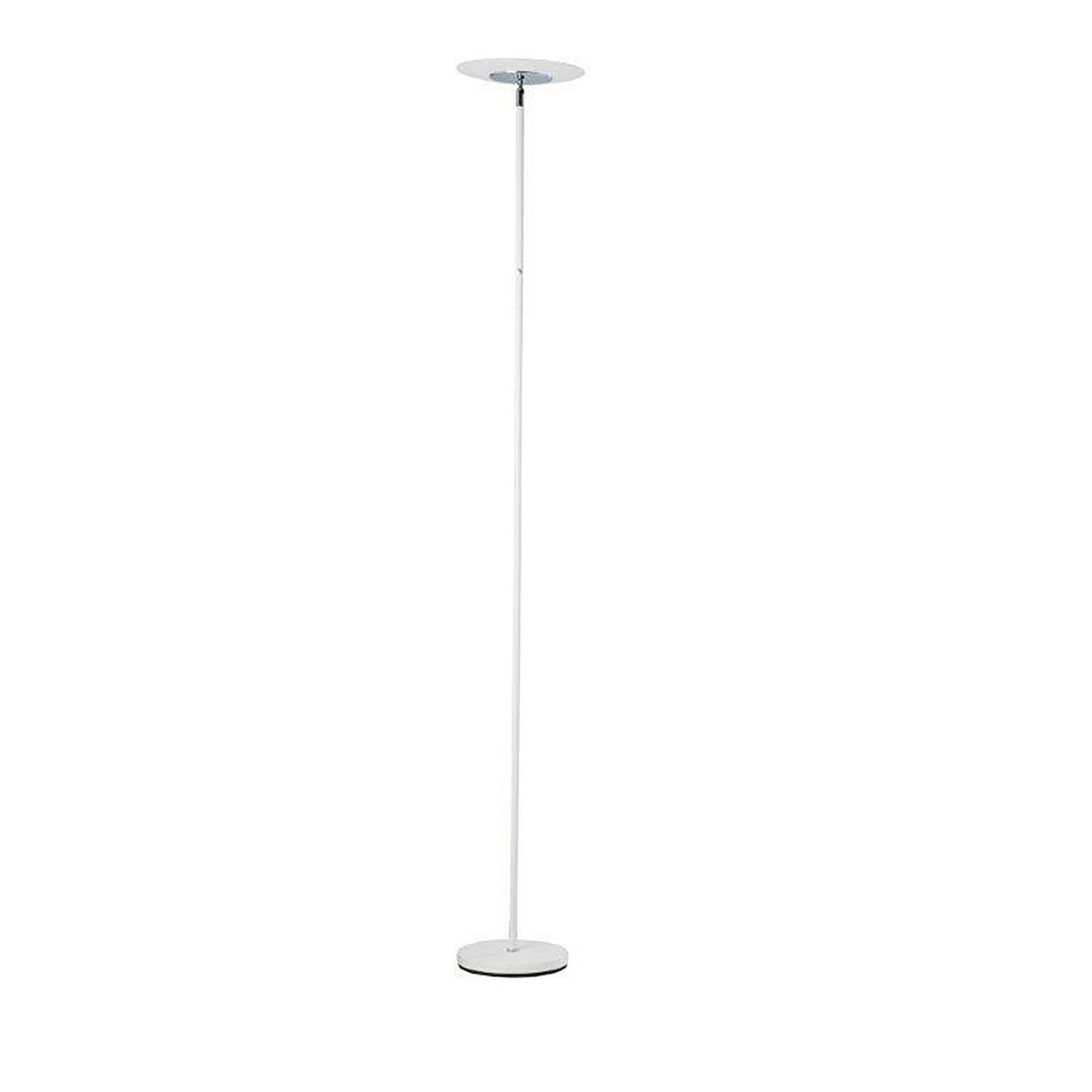 Floor Lamp With Adjustable Torchiere Head And Sleek Metal Body White