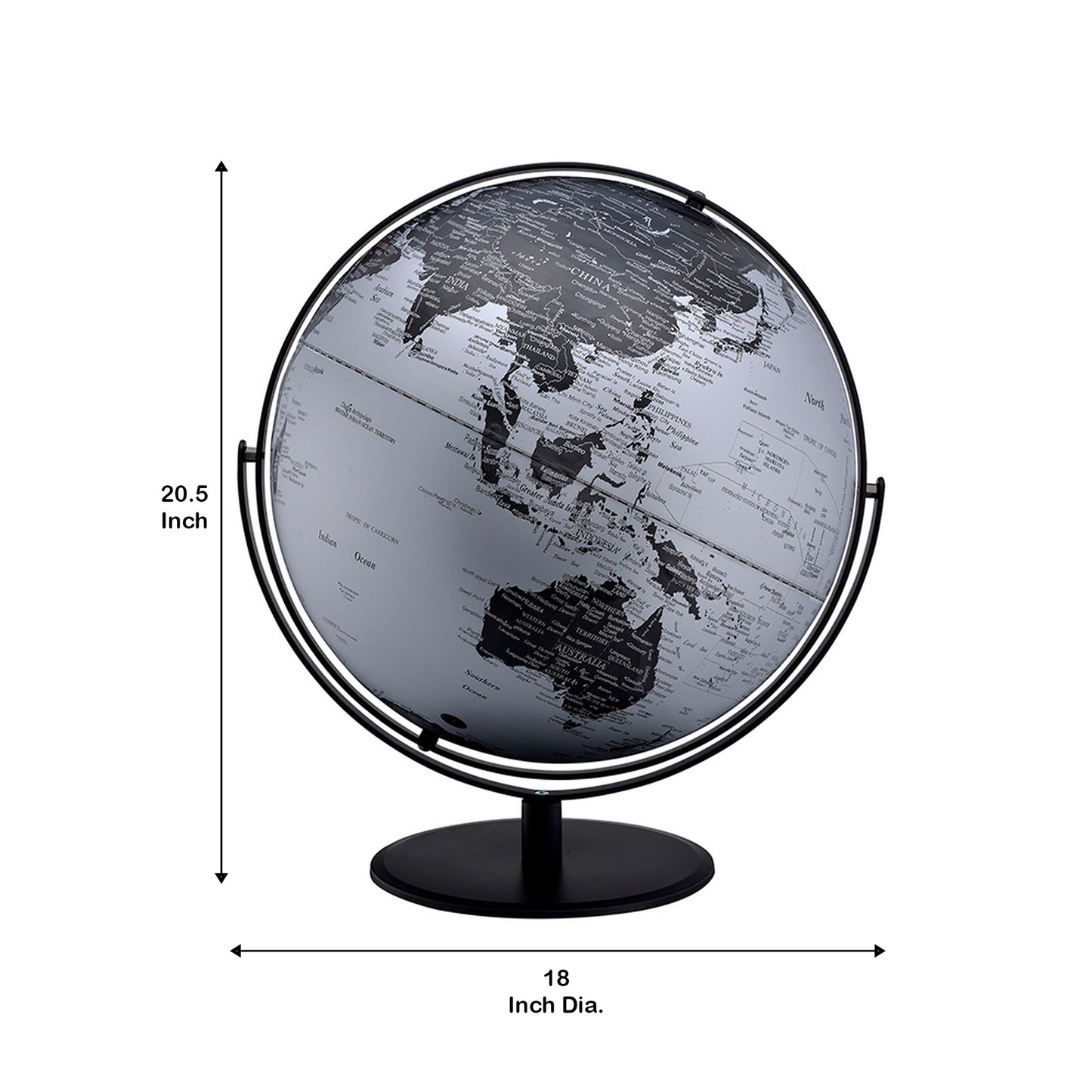Globe Accent Decor With Inbuilt Led Black And Gray