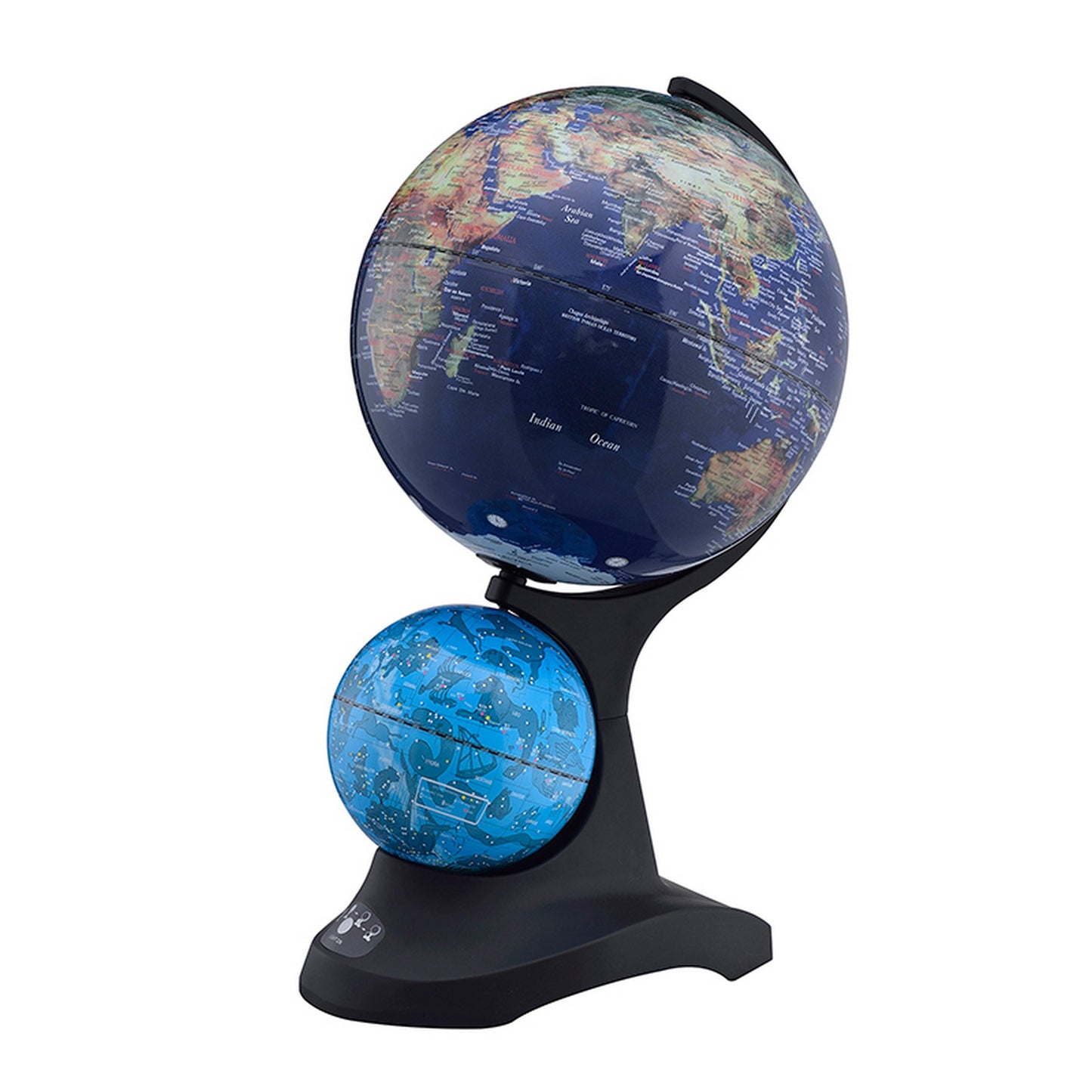 Dual Globe Accent Decor With Inbuilt Led Blue And Black