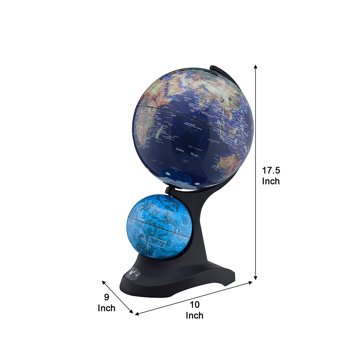 Dual Globe Accent Decor With Inbuilt Led Blue And Black