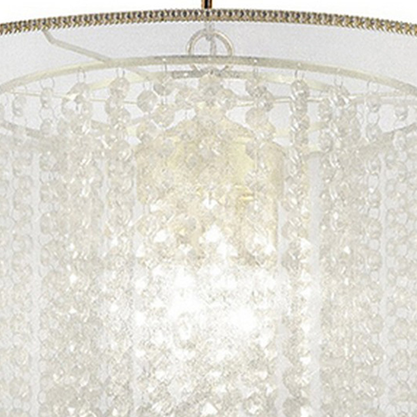 Ceiling Lamp with Hanging Crystal Accents White and Clear