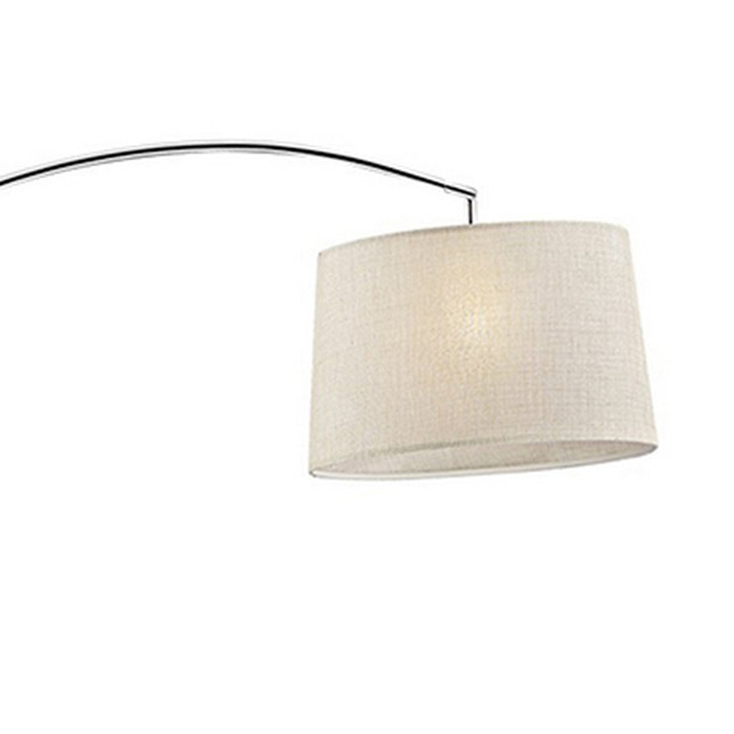 Floor Lamp With Arched Metal Body Silver And Beige