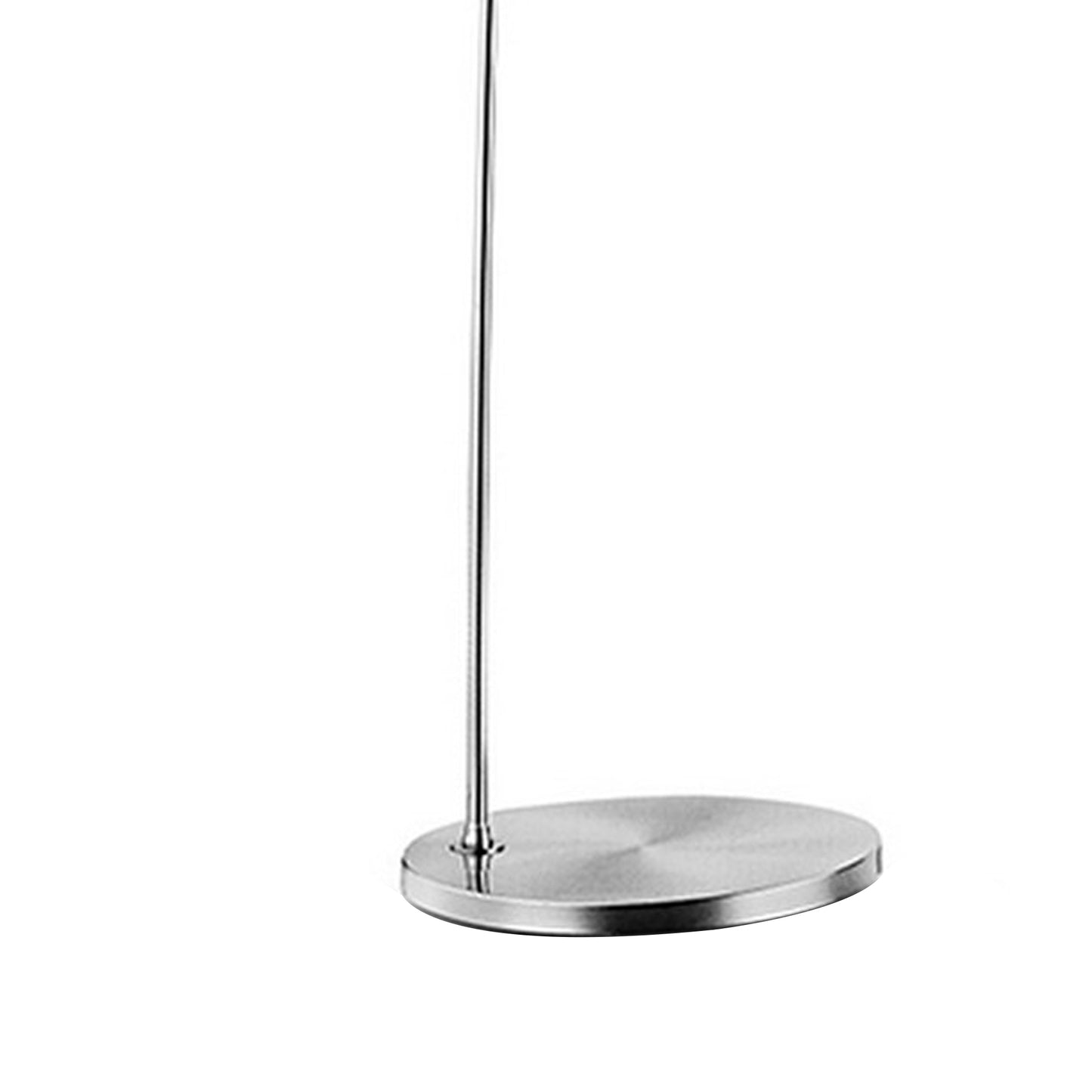 Floor Lamp With Arched Metal Body Silver And Beige