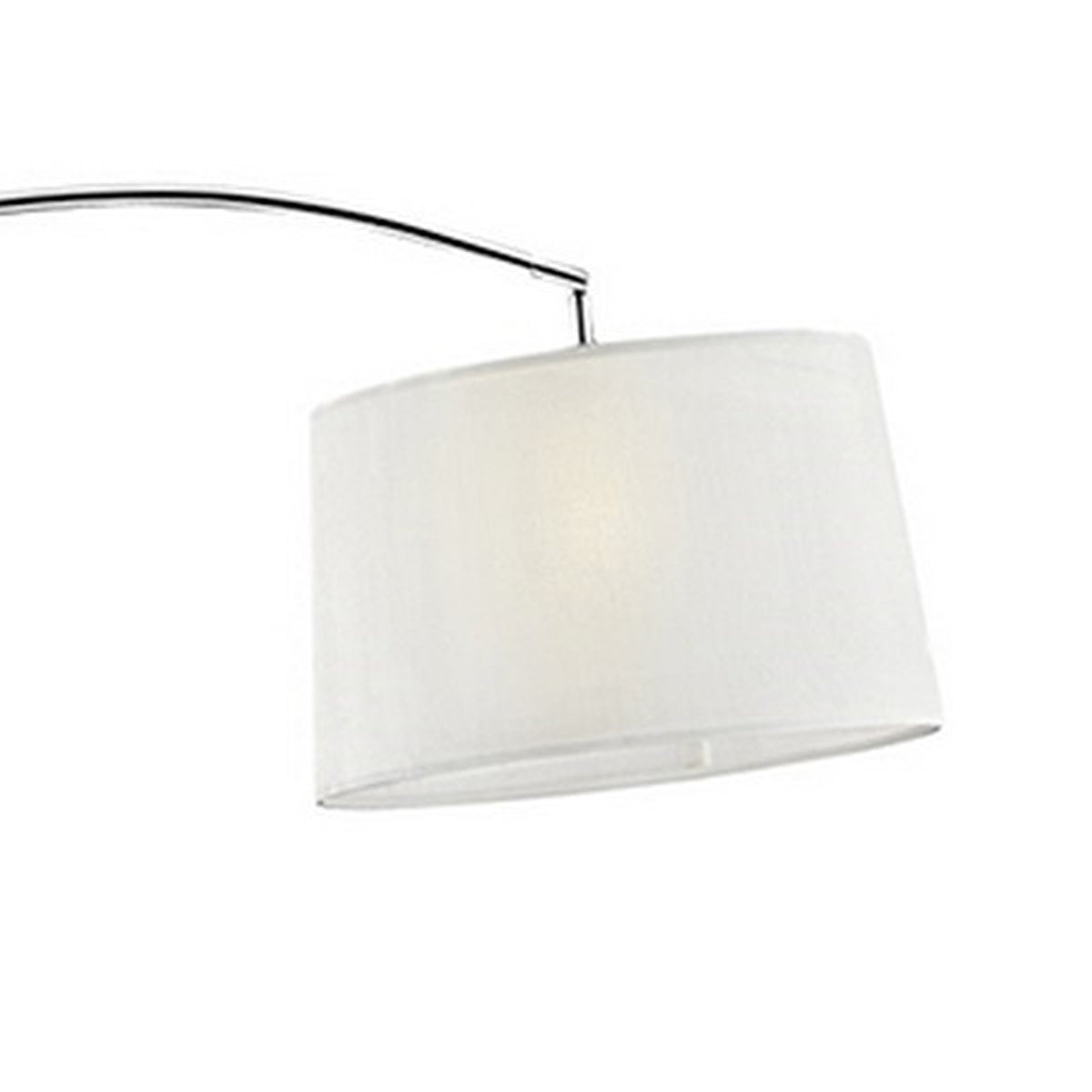 Floor Lamp With Arched Metal Body Silver And White