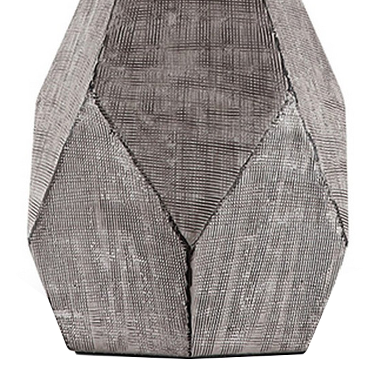 Table Lamp with Faceted Ceramic Body Gray and Beige