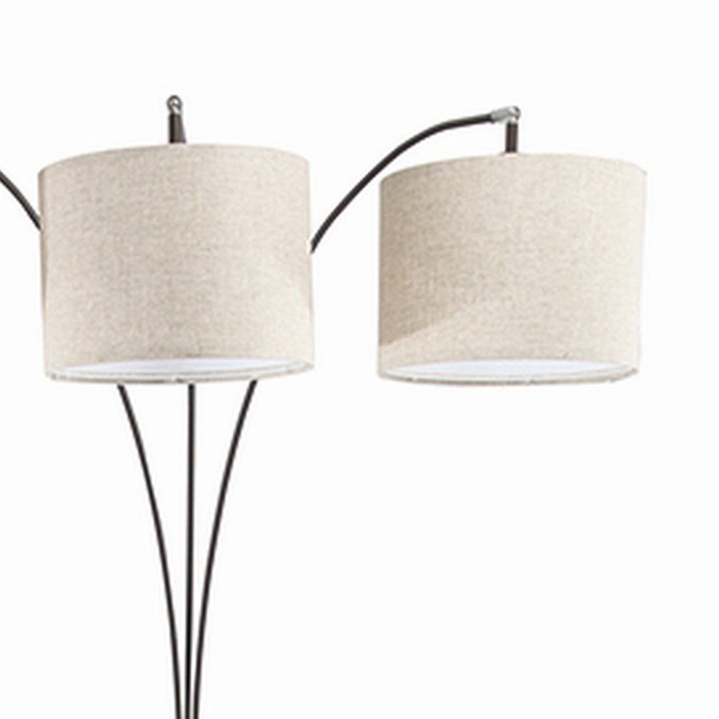 Floor Lamp With 3 Arched Arms And Fabric Shades Bronze