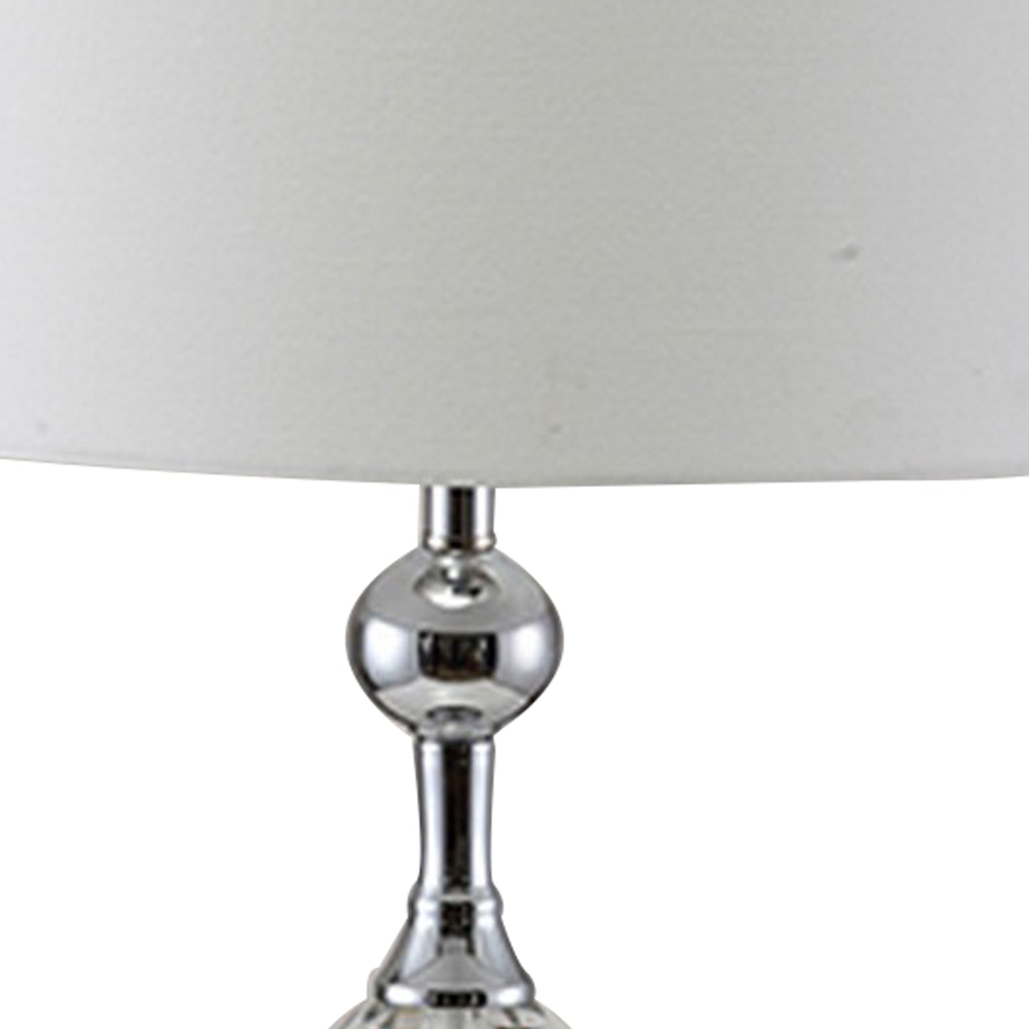 Table Lamp with Metal and Crystal Accents Silver and White
