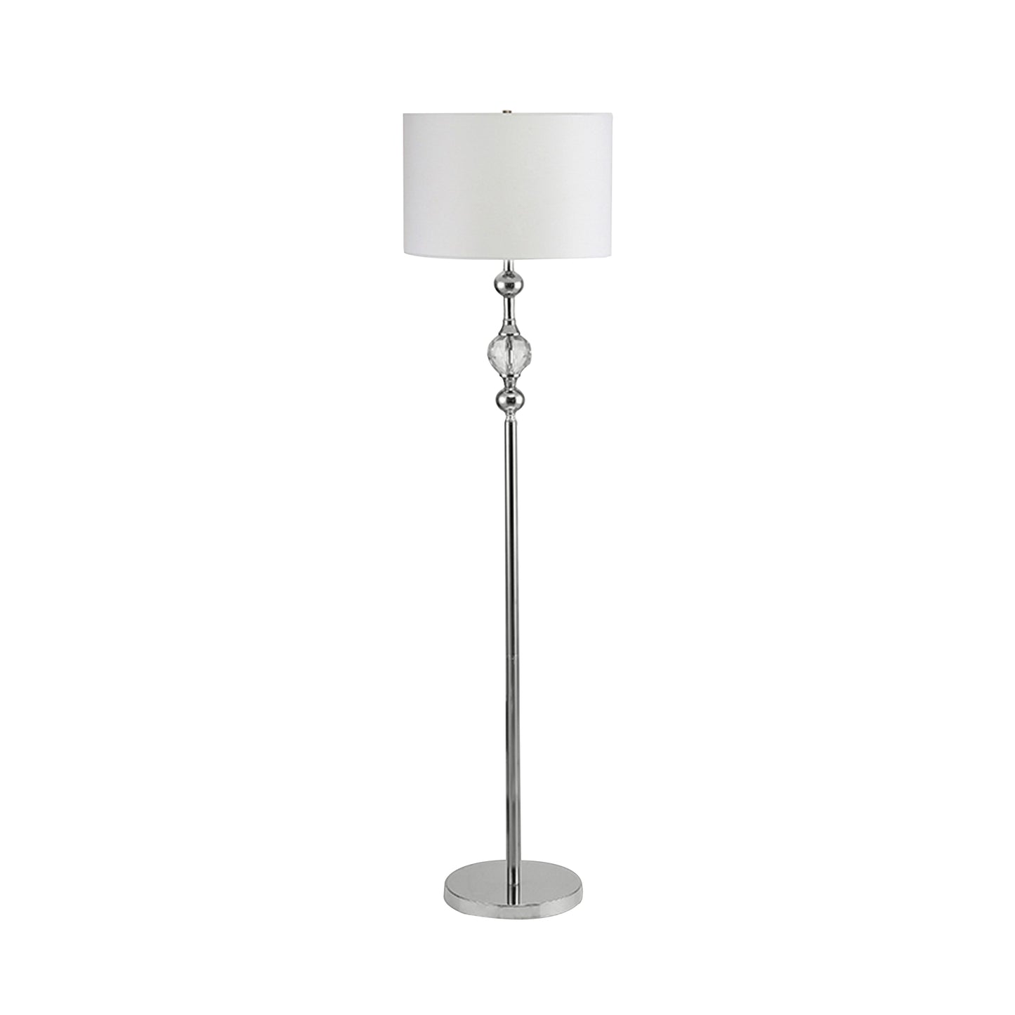 Floor Lamp With Metal Frame And Crystal Accent White