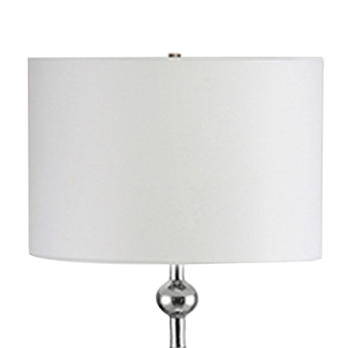 Floor Lamp With Metal Frame And Crystal Accent White
