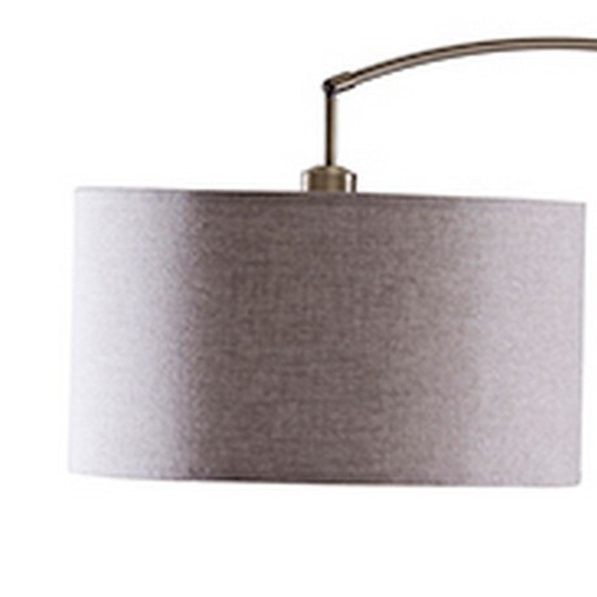 Floor Lamp With Curved Metal Frame And Drum Shade Antique Gold