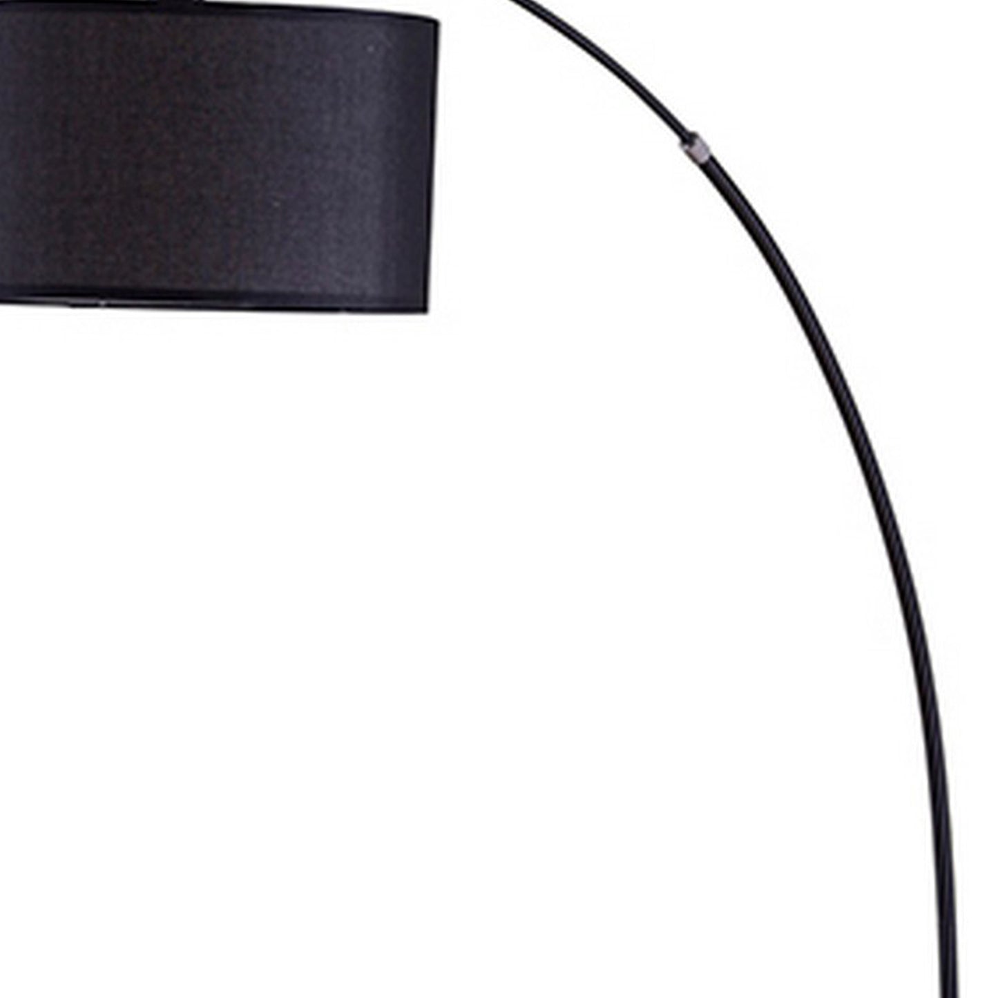 Floor Lamp With Curved Metal Frame And Drum Shade Black