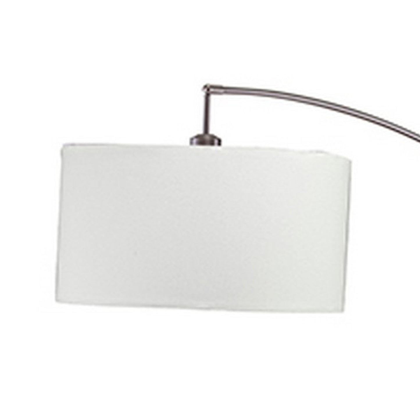 Floor Lamp With Curved Metal Frame And Drum Shade Silver