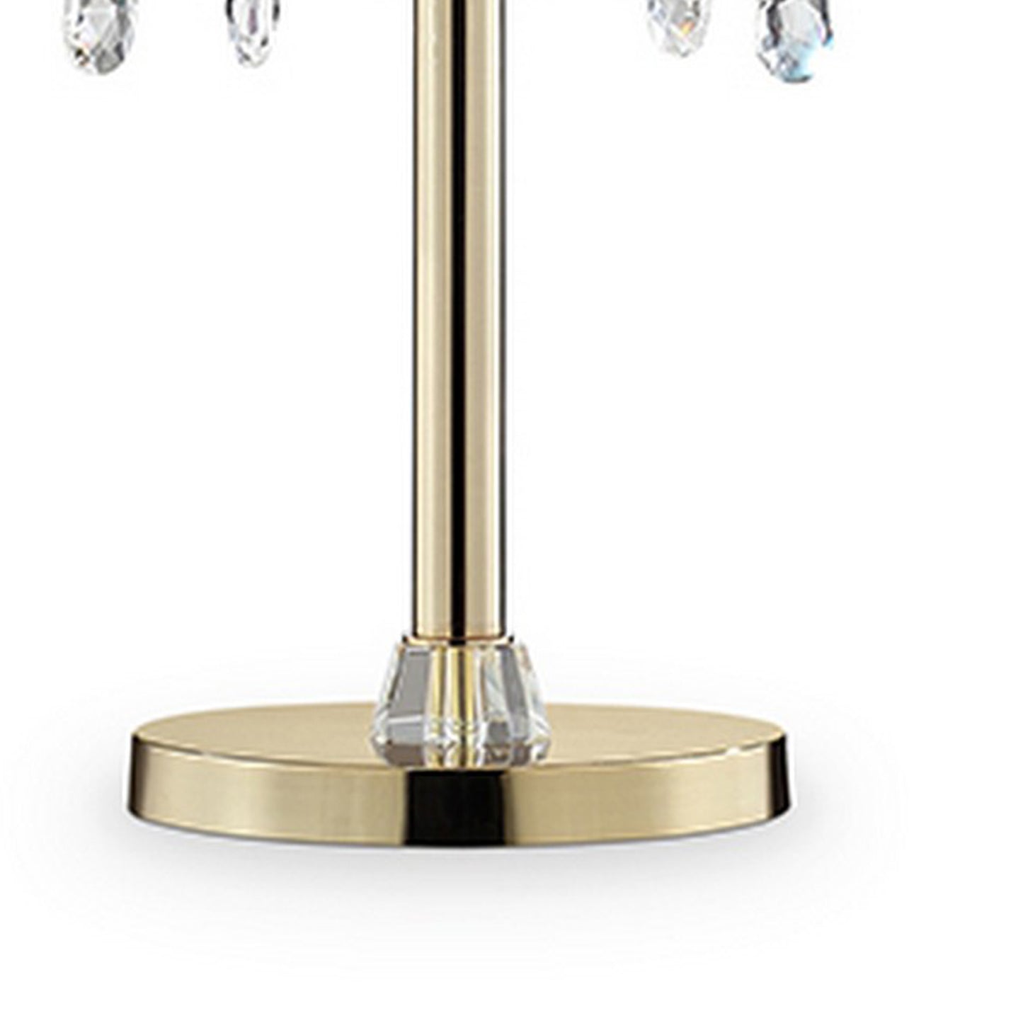Table Lamp with Crystal Accent and Baroque Printed Shade Gold