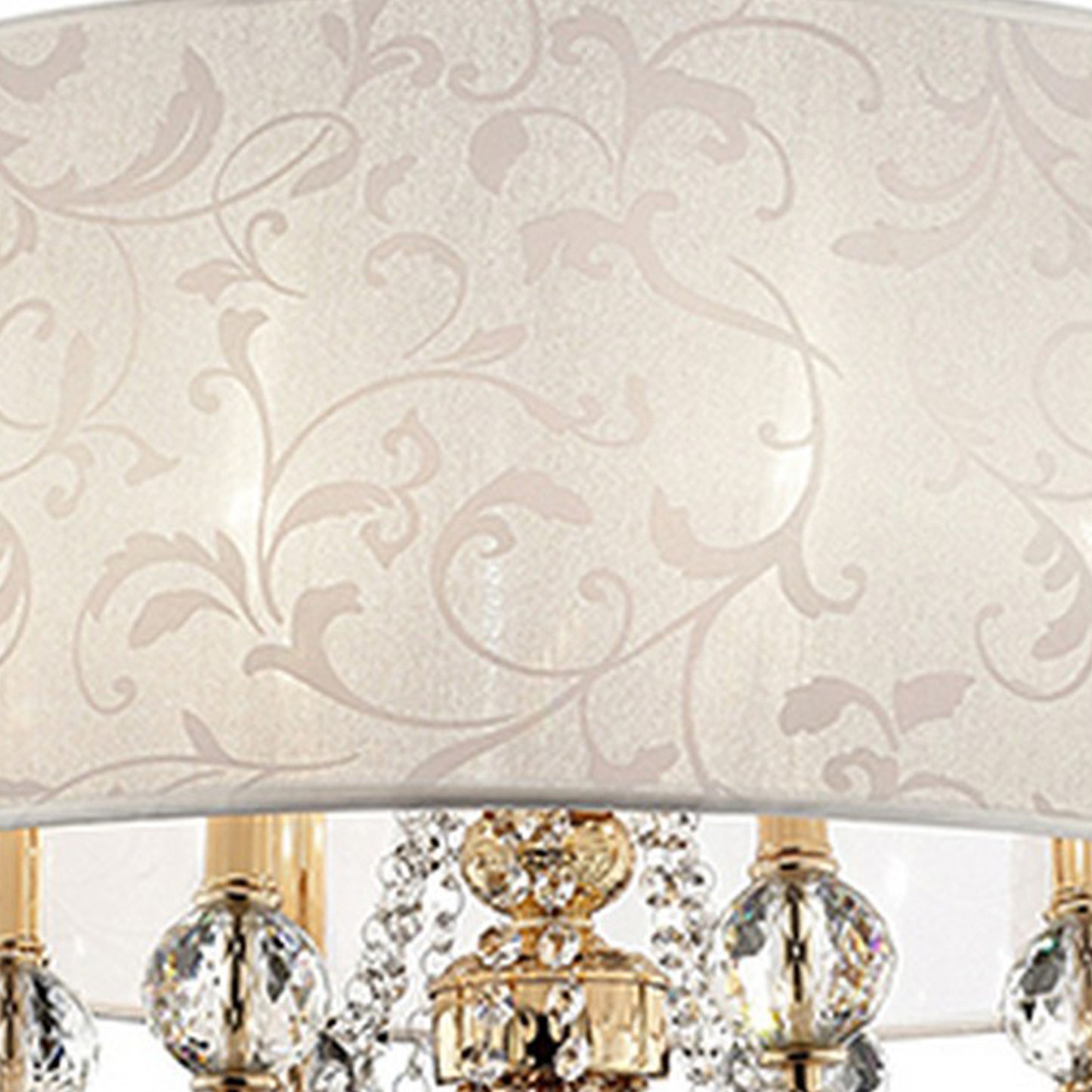 Ceiling Lamp with Crystal Accent and Baroque Style Shade Gold