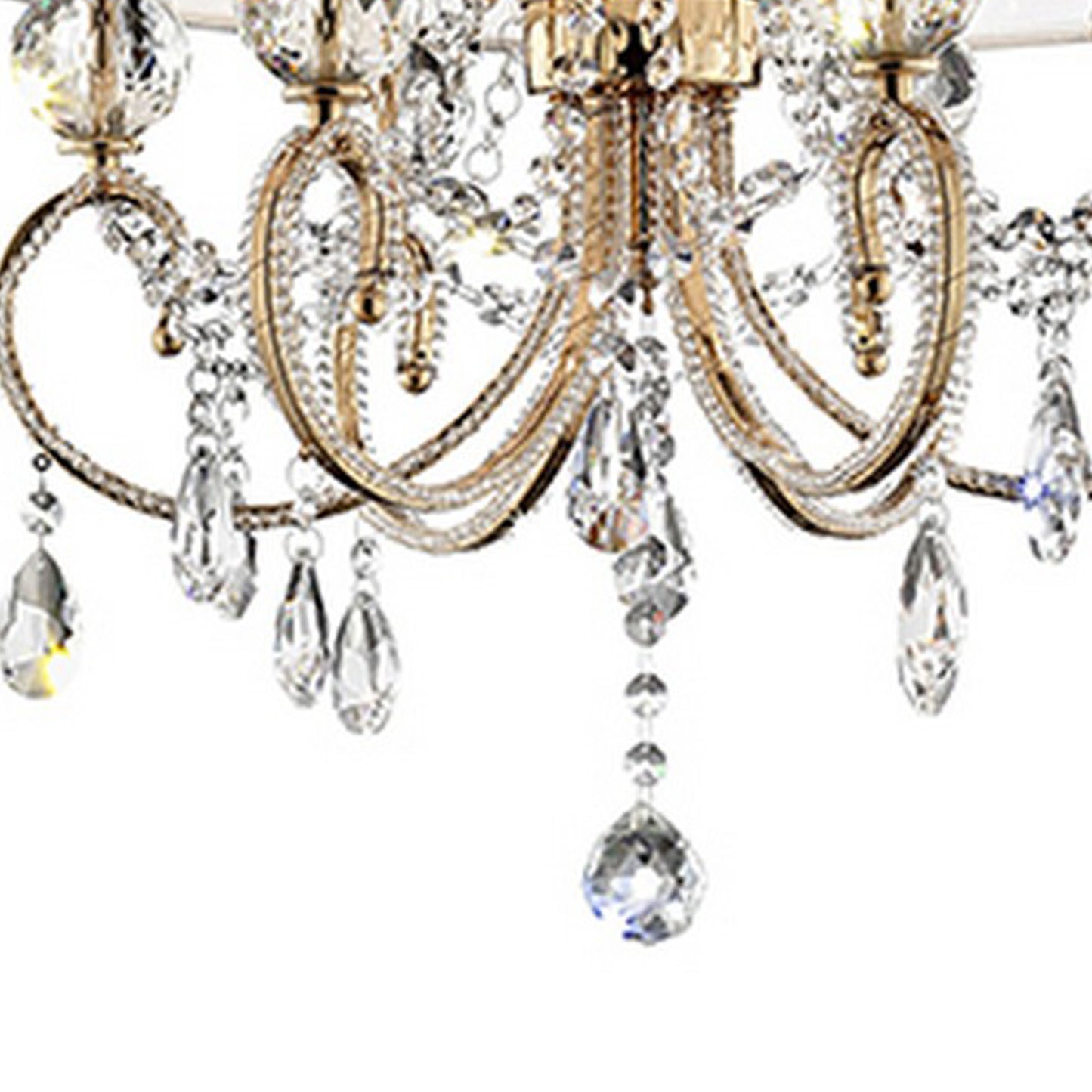 Ceiling Lamp with Crystal Accent and Baroque Style Shade Gold