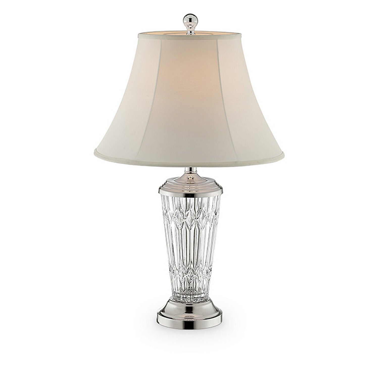 Table Lamp with Semi Fluted Glass Base Set of 2 Off White