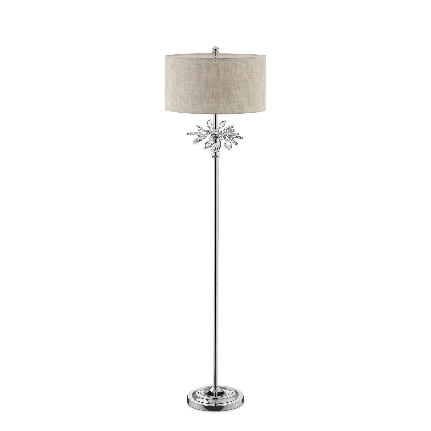 Floor Lamp With Starburst Crystal Accent Gray And Silver