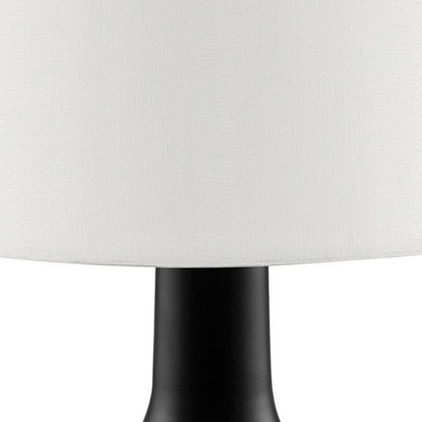 Table Lamp with Teardrop Metal Base and Fabric Shade Black