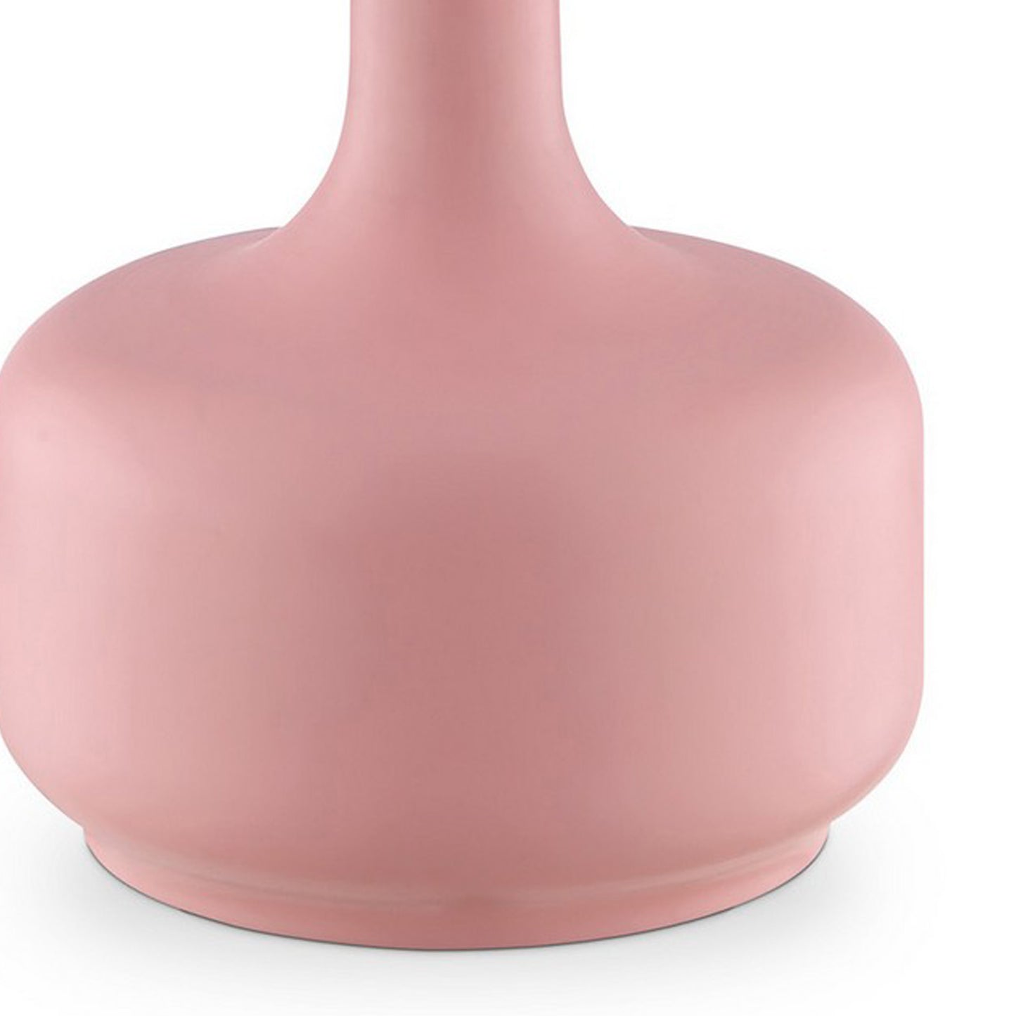 Table Lamp with Teardrop Metal Base and Fabric Shade Pink