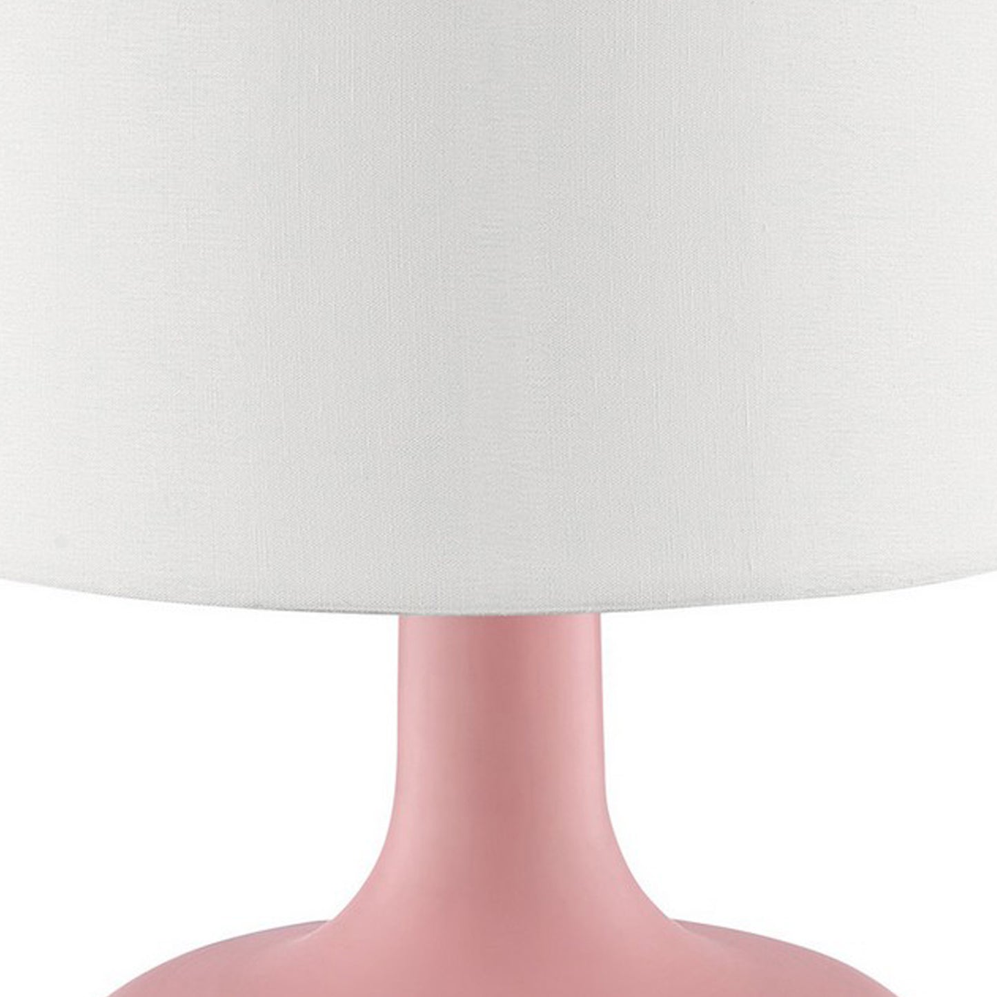 Table Lamp with Teardrop Metal Base and Fabric Shade Pink