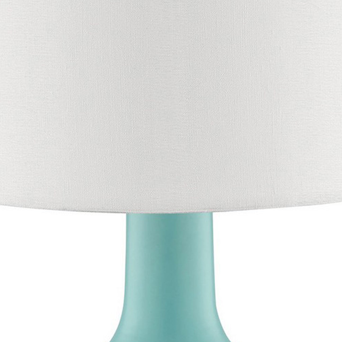 Table Lamp with Teardrop Metal Base and Fabric Shade Green